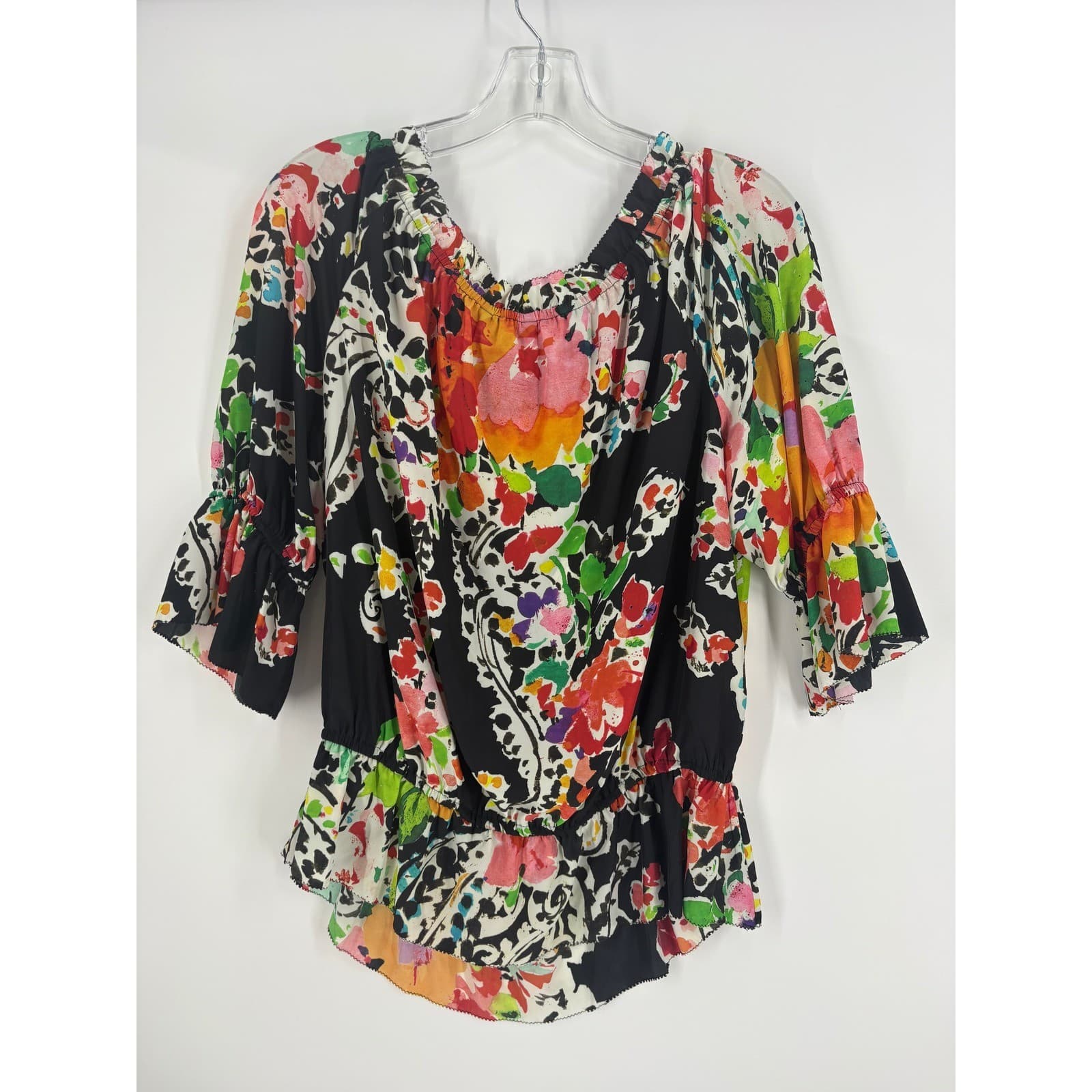 Lauren Ralph Lauren Women's Medium Off The Shoulder Floral Print Blouse - Thumbnail 7