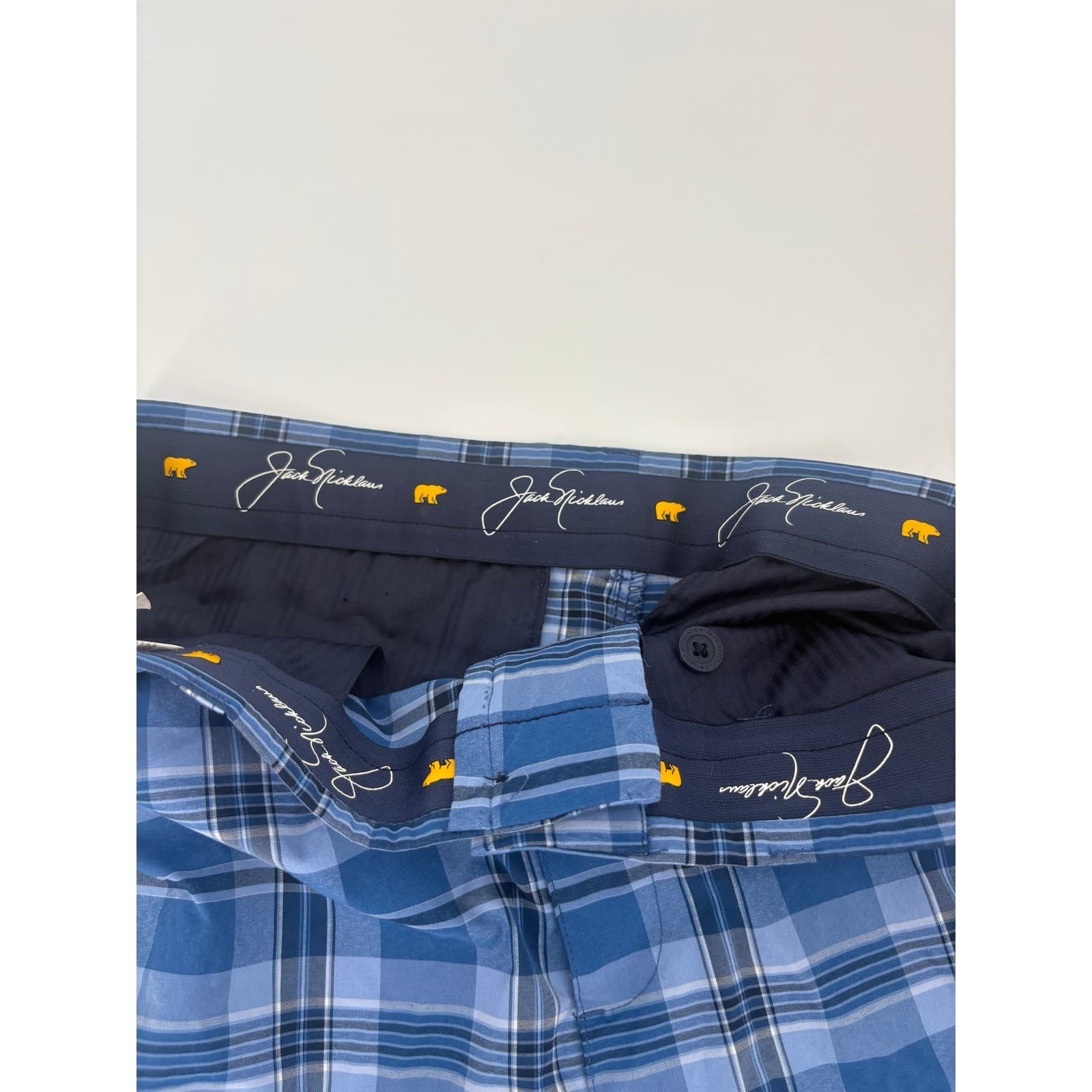 Jack Nicklaus Men's Plaid Golf Shorts Blue Classic Fit Size Tag 5506 - Thumbnail 3