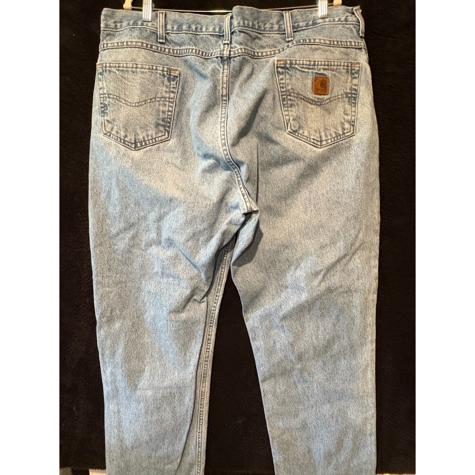 Carhartt Traditional Fit Light Wash Denim Jeans Men's 44x32 Workwear 42X31 - Thumbnail 6