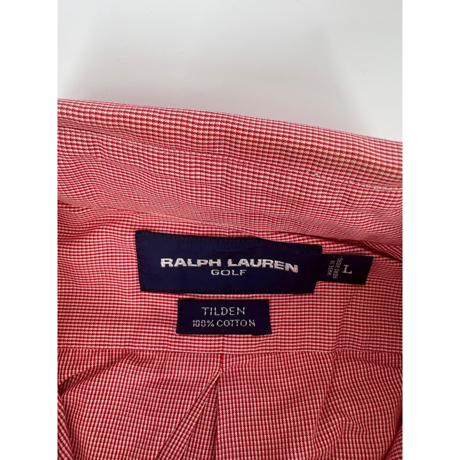 Ralph Lauren Golf Red Gingham Button Down Shirt Men's L Arnold Palmer Bay Hill - Thumbnail 5