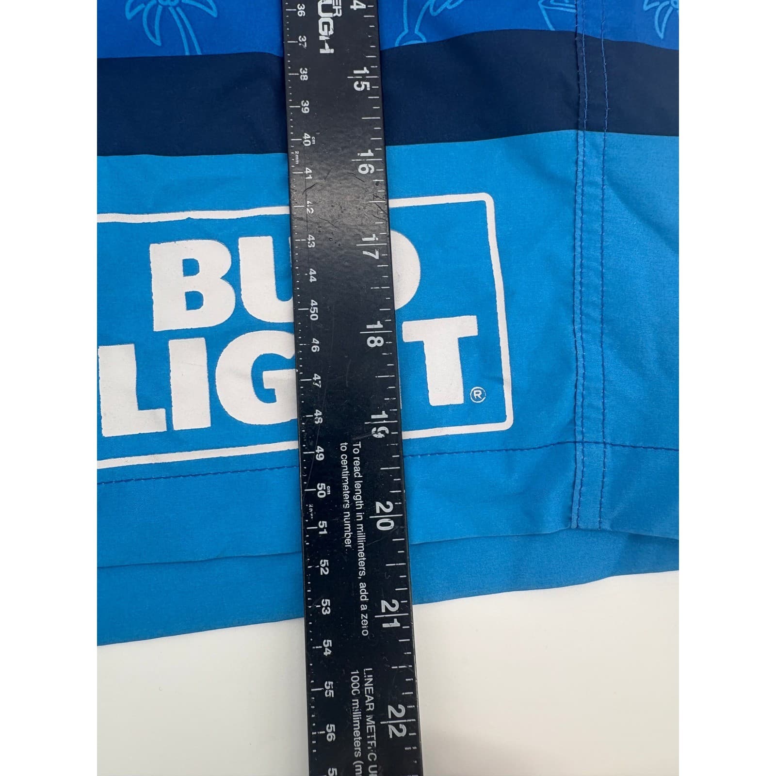 Bud Light Swim Trunks Blue All Over Print Men's XL Elastic Waist - Thumbnail 6