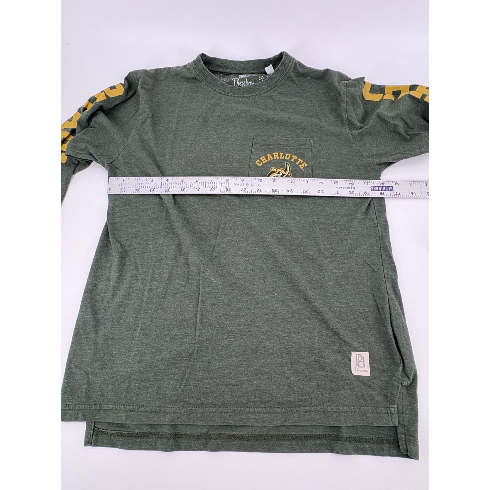 Charlotte 49ers Pressbox Long Sleeve T-Shirt Small Green College Graphic - Thumbnail 4