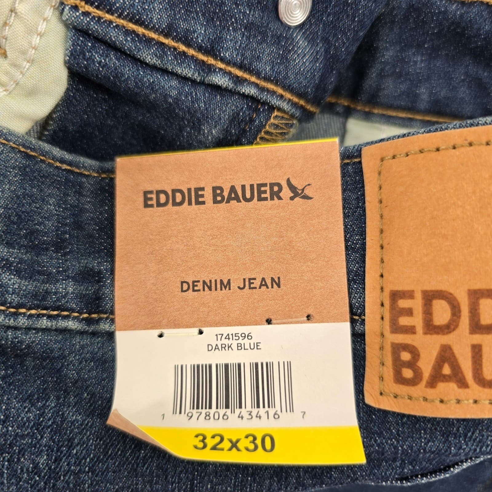Eddie Bauer Jeans Mens 32x30 Straight Fit Denim Blue 1741596 NWT - Thumbnail 6