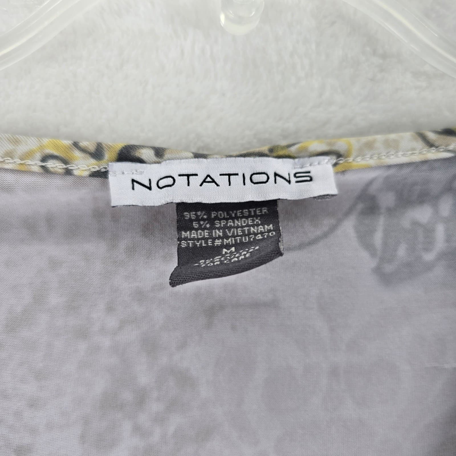 Notations Tunic Womens Size M Top Multicolor Animal Paisley Sharkbite Hem 3/4 - Thumbnail 2