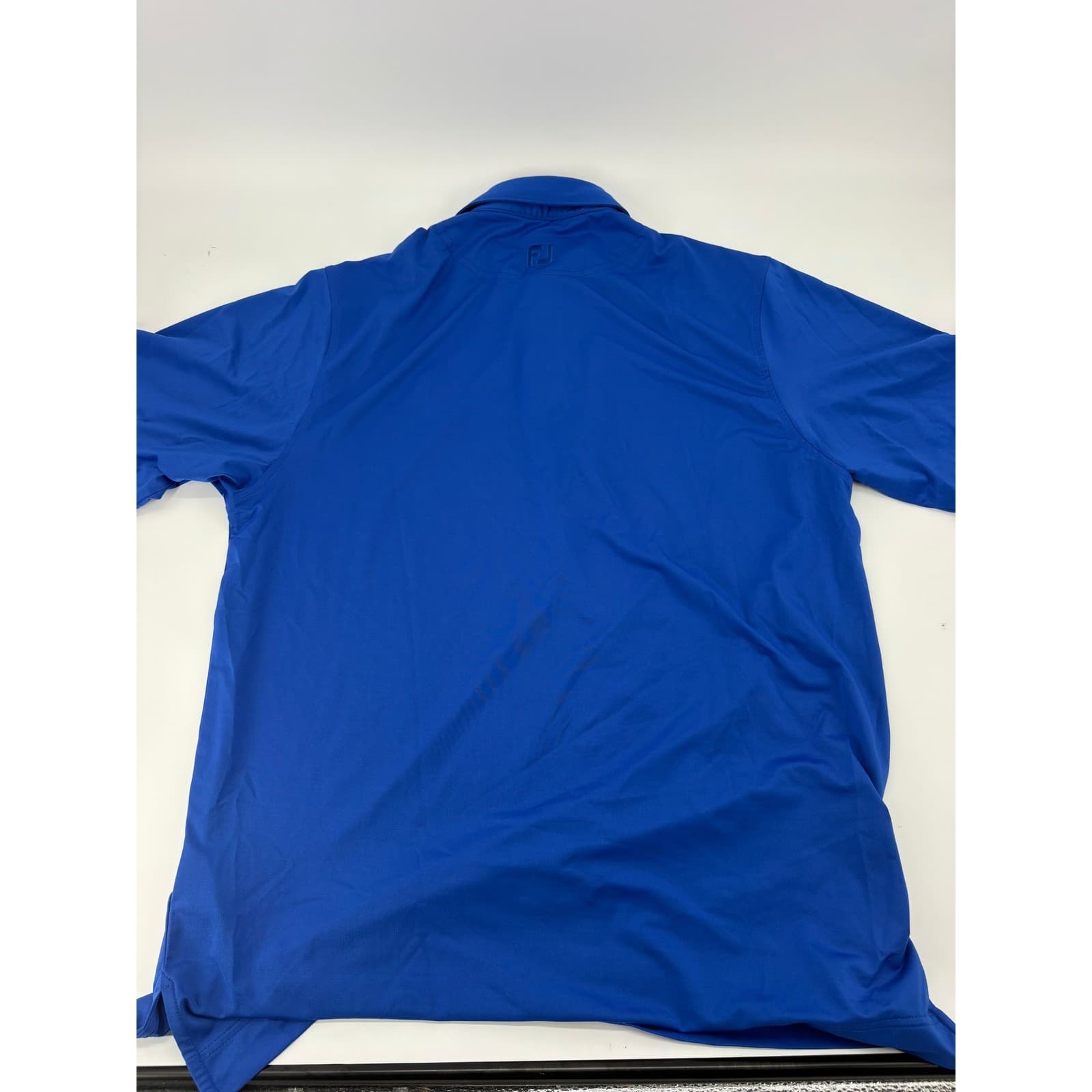 FootJoy Golf Polo Mens Medium Shirt Blue Striped Collar Performance ProDry - Thumbnail 8