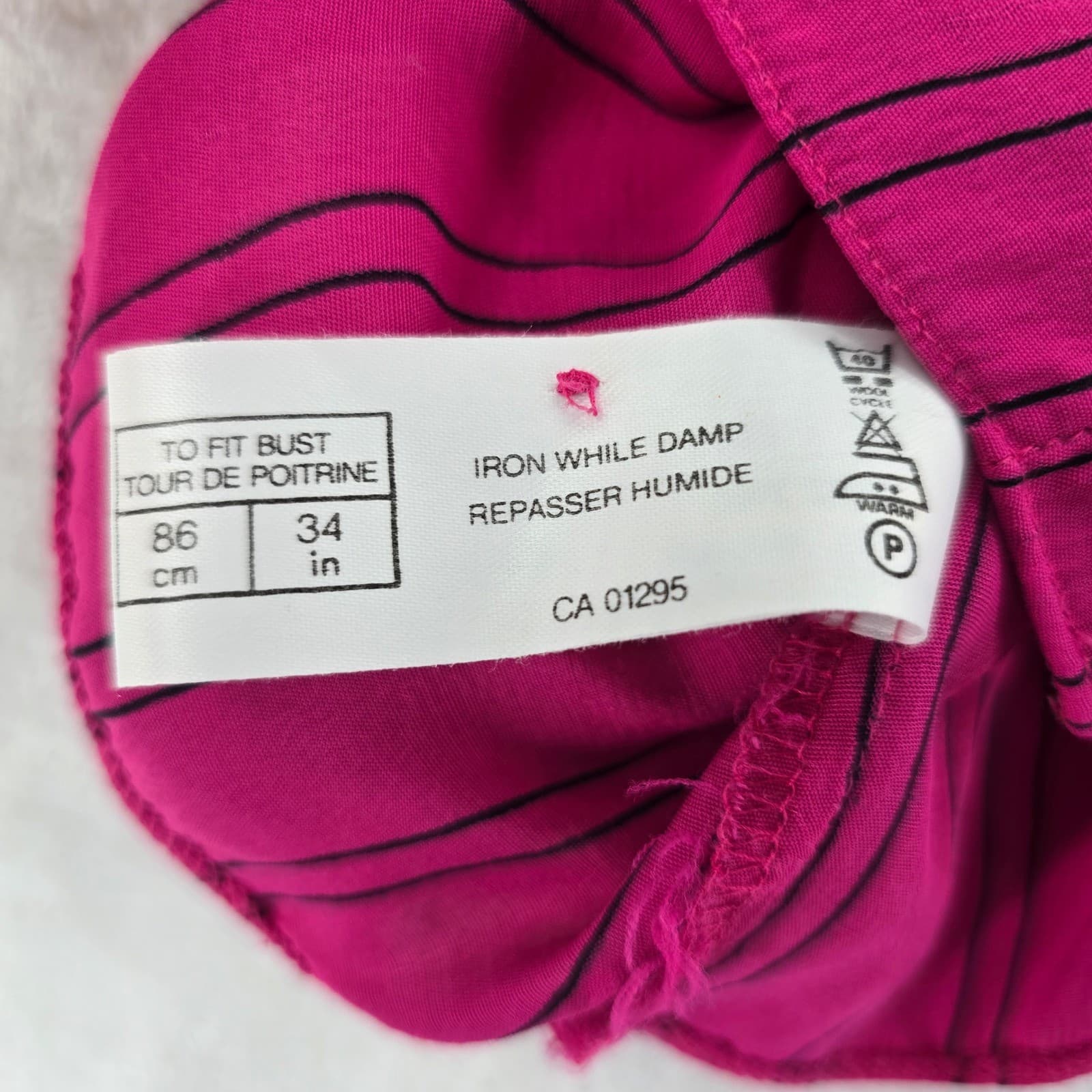 St Michael Blouse Womens 12 Button Down Pink Striped Vintage West Germany 7081 - Thumbnail 3