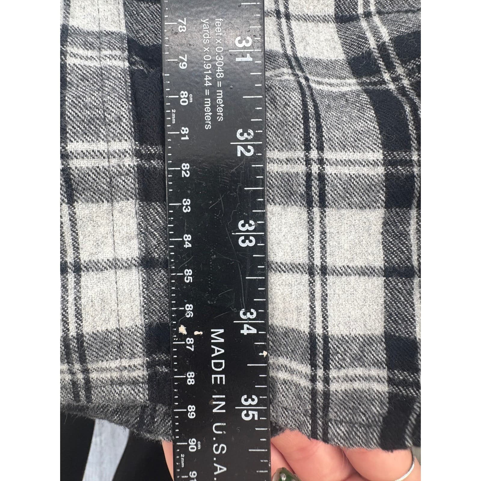 LL Bean Flannel Shirt XXL Tall Black White Plaid Long Sleeve Cotton Button Mens - Thumbnail 4