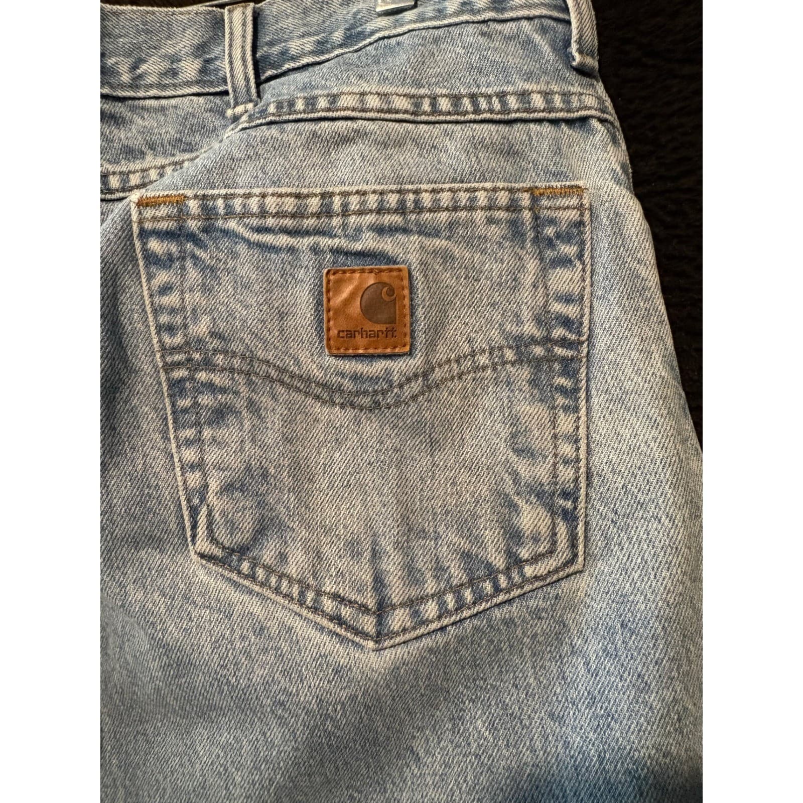Carhartt Traditional Fit Light Wash Denim Jeans Men's 44x32 Workwear 42X31 - Thumbnail 7