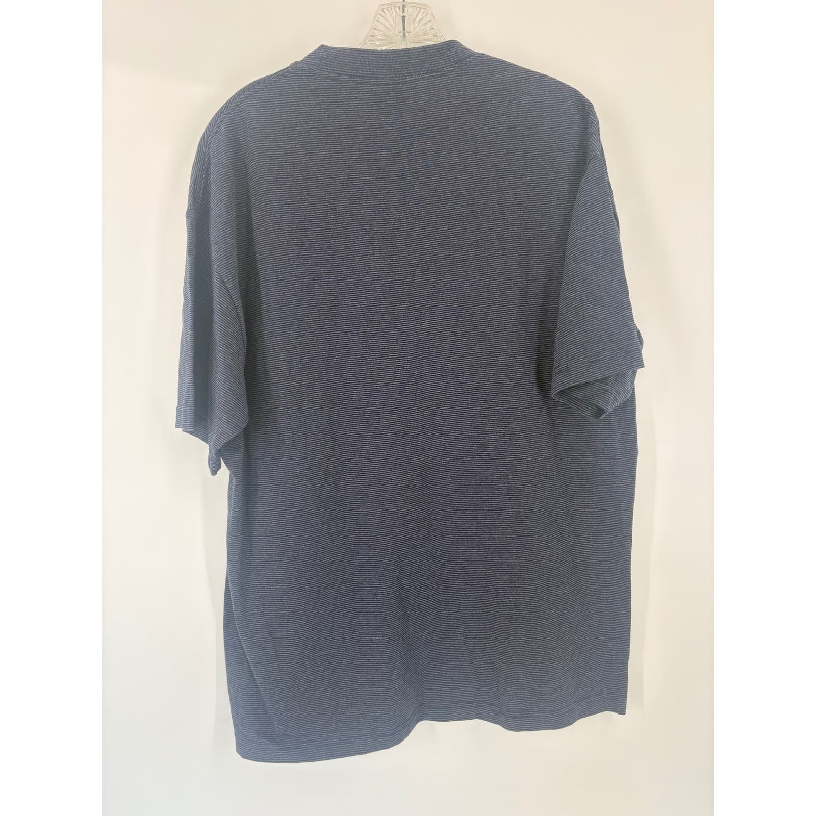 King Cotton Mens XL Blue Striped T Shirt Cape Canaveral Dolphin Logo Made USA - Thumbnail 2
