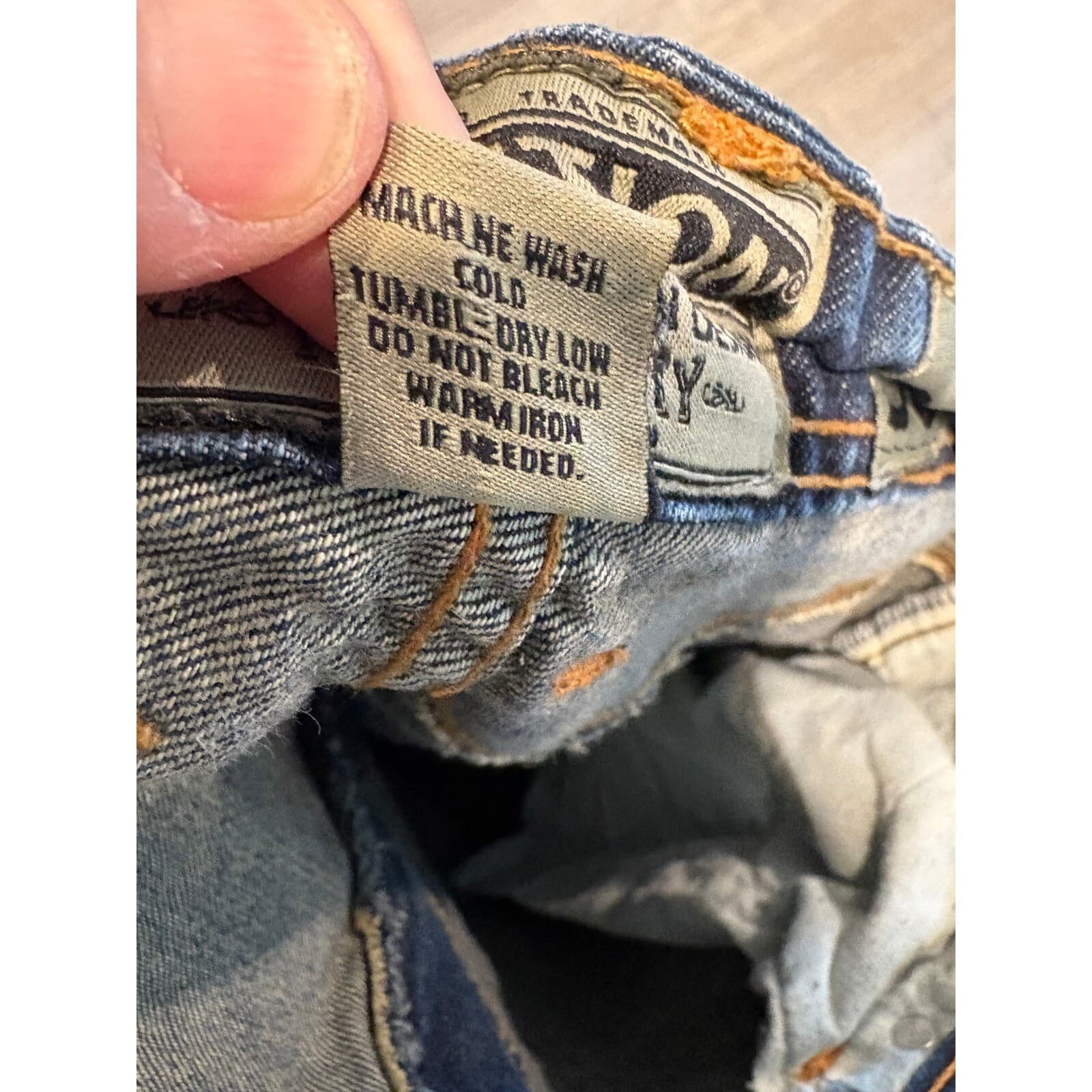 Evolution Jeans Mens 38x34 Distressed Denim Relaxed Fit Straight Leg Blue 38 - Thumbnail 8