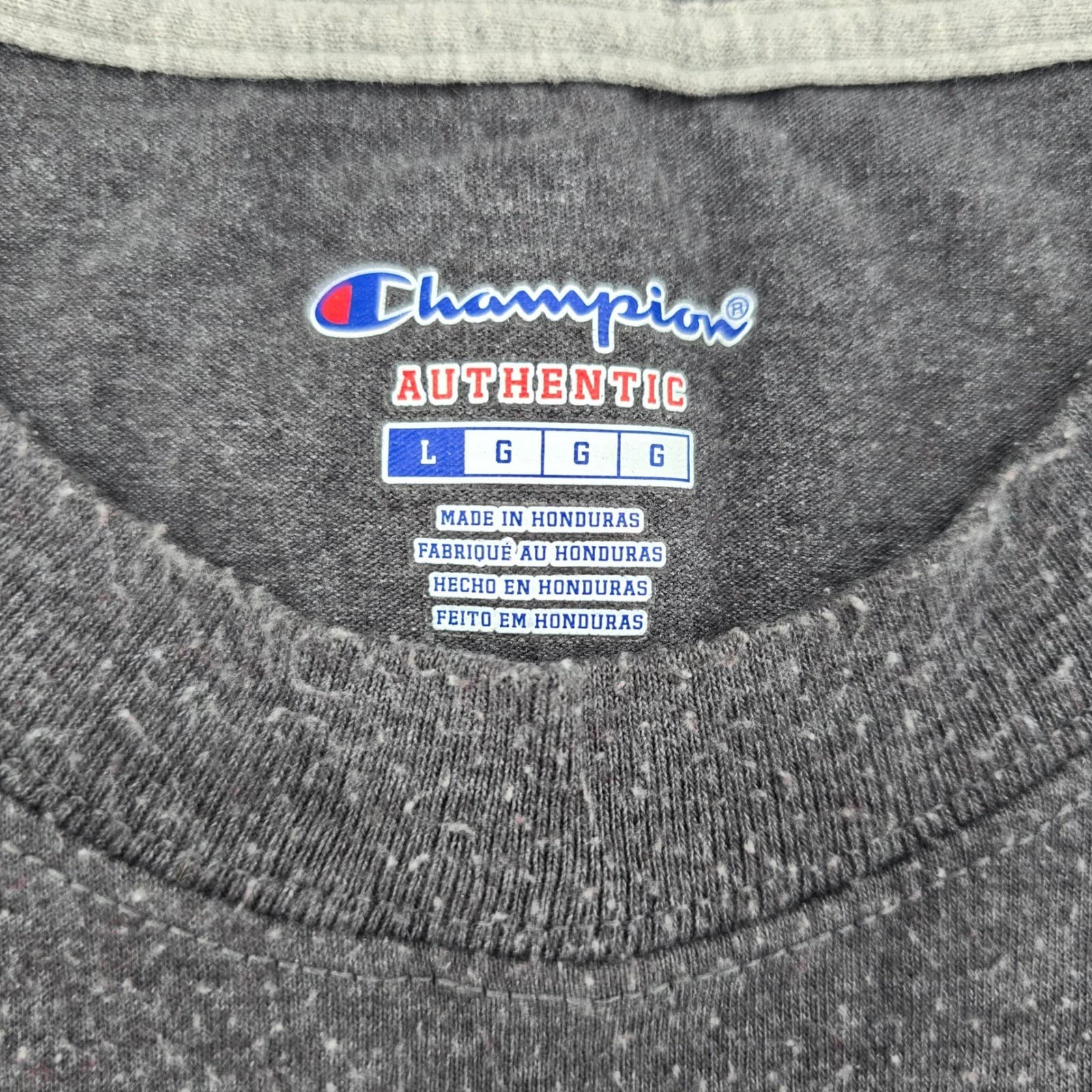 Champion T-Shirt Womens L Tee Charcoal Gray Heather Authentic Athletic - Thumbnail 2