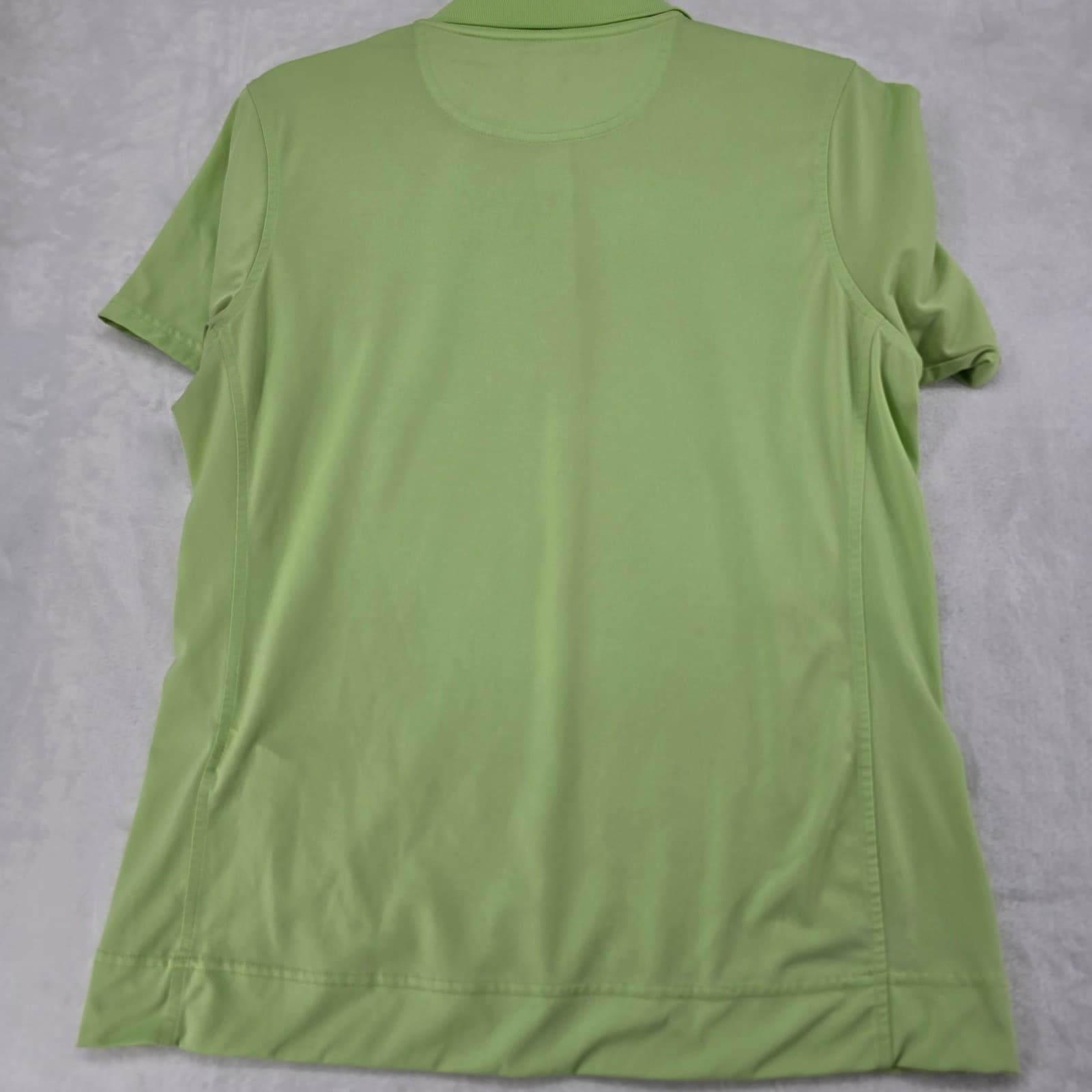 Kate Lord Polo Womens L Polo Lime Green Textured Grid Performance - Thumbnail 8