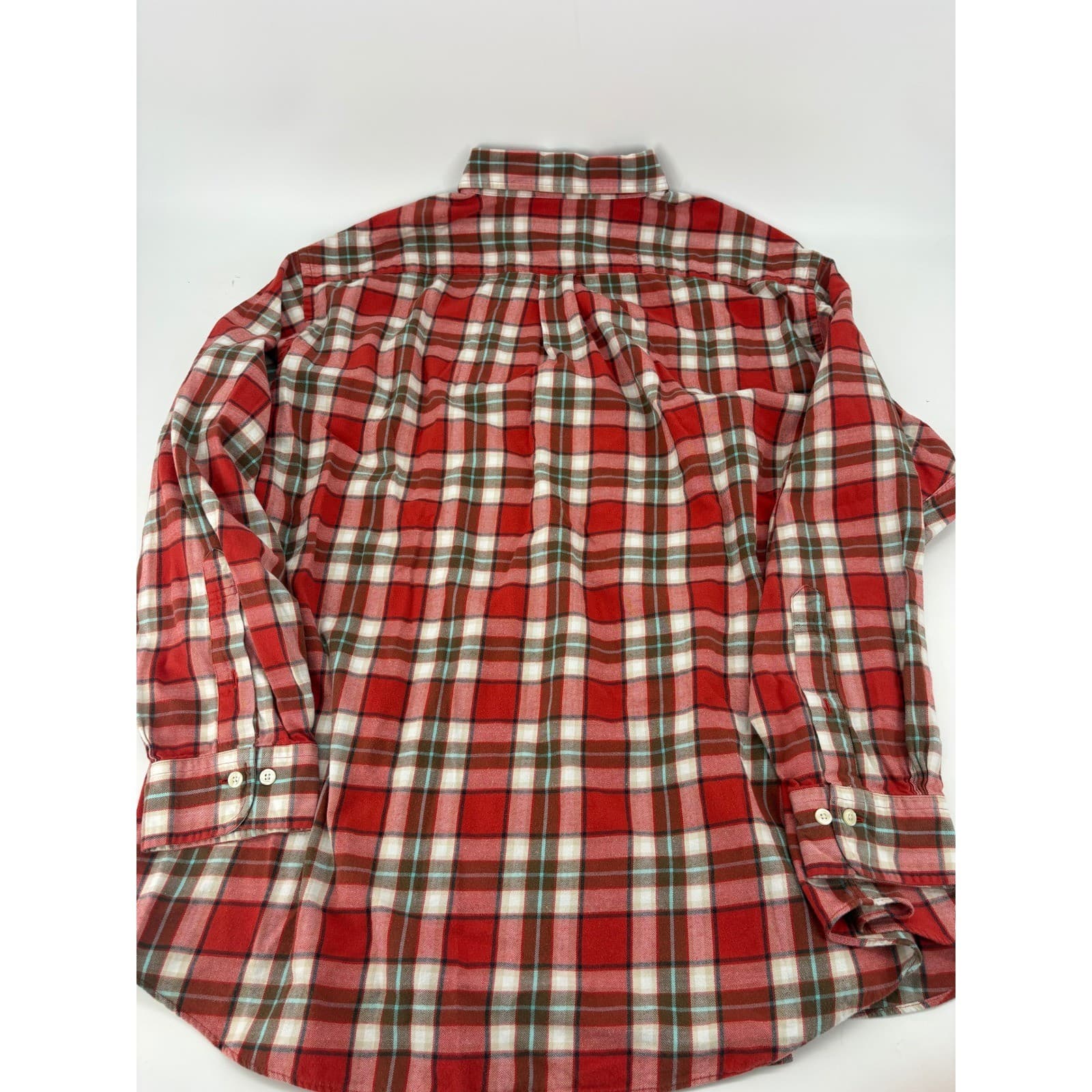 Brooks Brothers 346 Button Down Mens XXL Shirt Red Plaid Cotton Long Sleeve 346 - Thumbnail 6