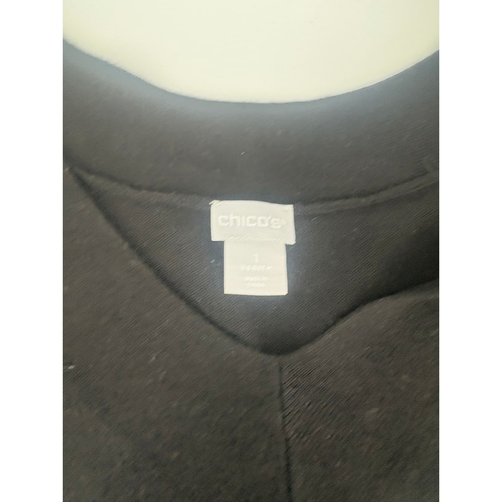 Chicos V Neck Long Sleeve Black Sweater Tunic Size 1 - Thumbnail 3