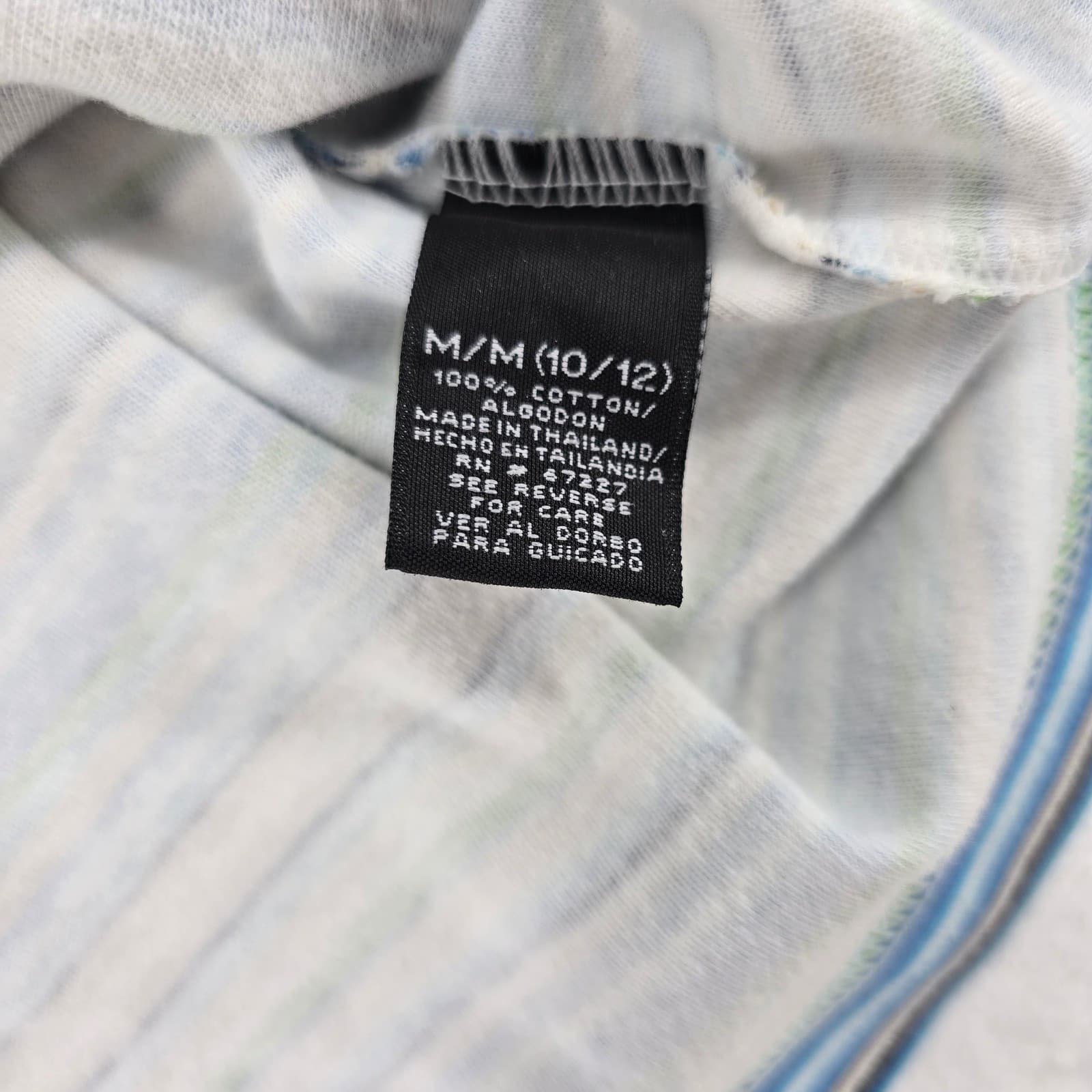 Bobbie Brooks T-Shirt Womens Medium M Striped Short Sleeve Blue Green Cotton - Thumbnail 3