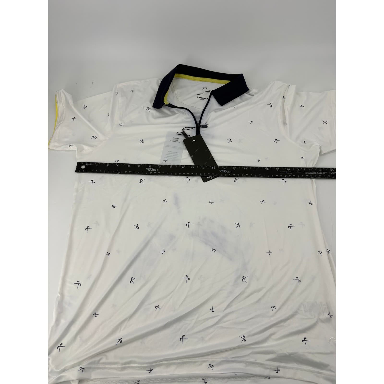 HEAD Golf Shirt Mens L Polo White Jake Evening Blue Lemonade Club Print NWT - Thumbnail 6