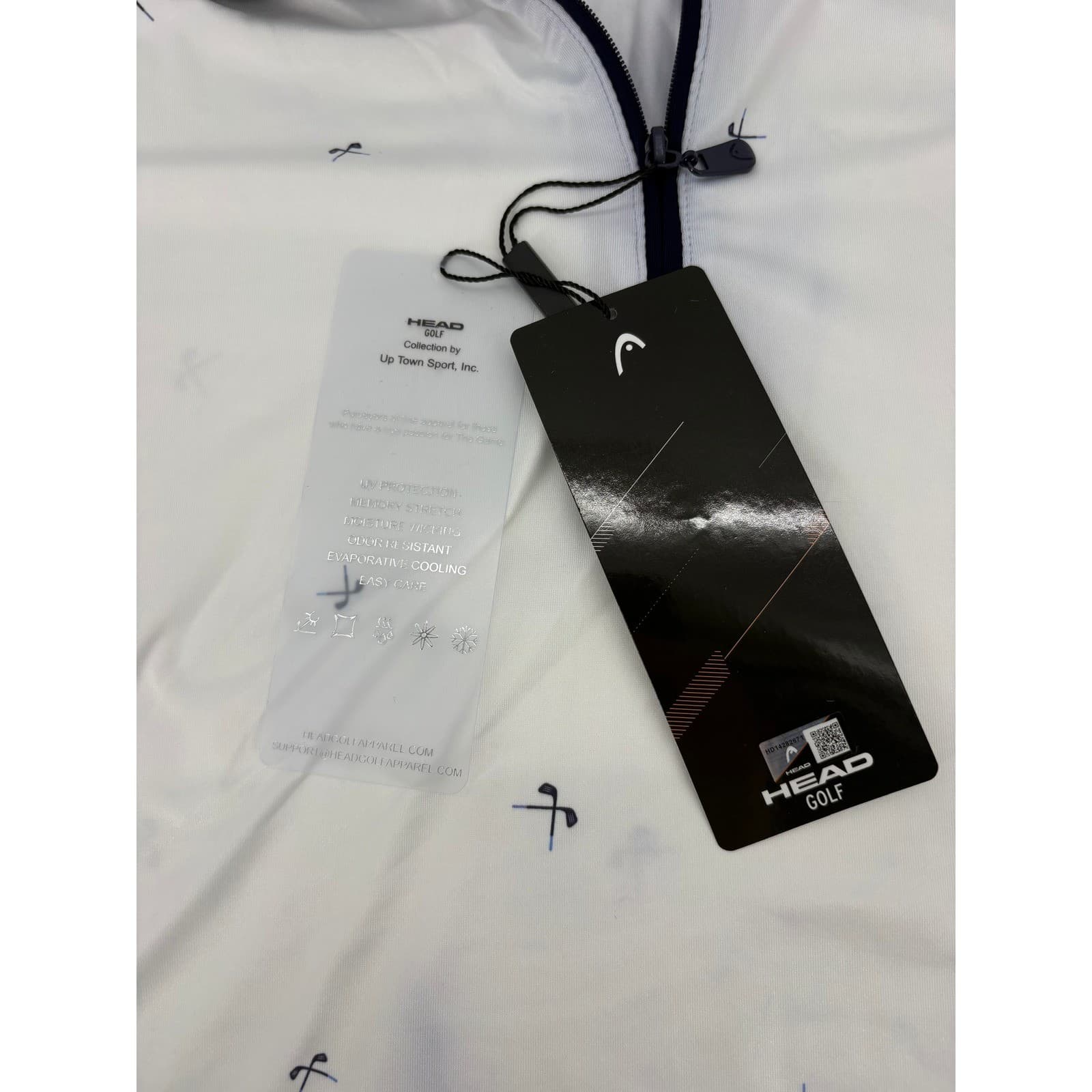 HEAD Golf Shirt Mens L Polo White Jake Evening Blue Lemonade Club Print NWT - Thumbnail 4