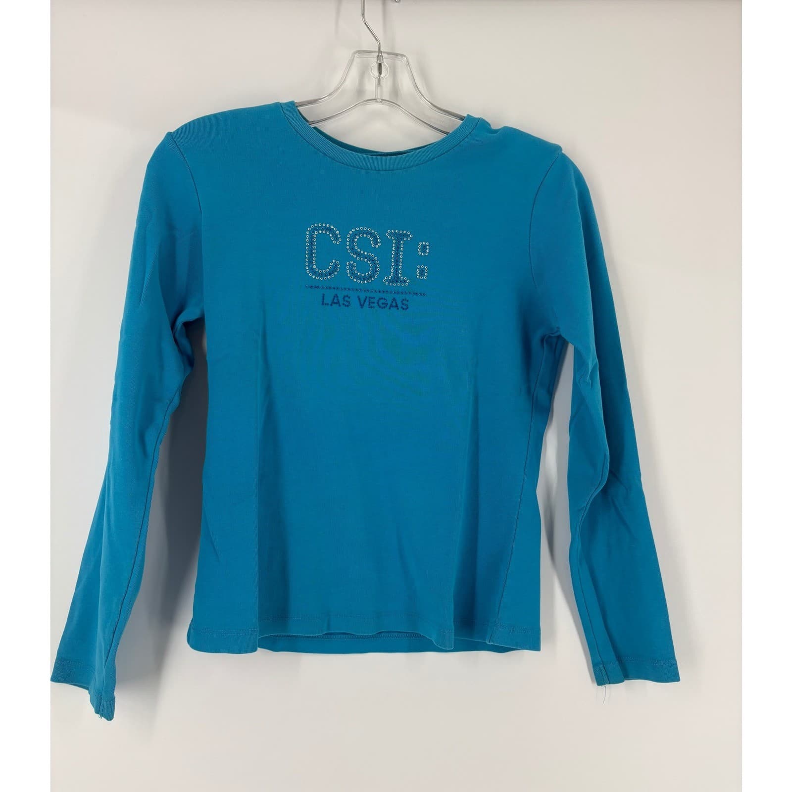 CSI Las Vegas Graphic Long Sleeve Shirt Rhinestone Embellished Blue Women's - Thumbnail 4