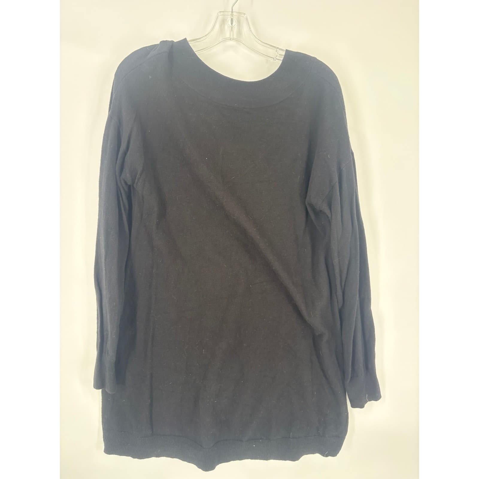 Chicos V Neck Long Sleeve Black Sweater Tunic Size 1 - Thumbnail 6