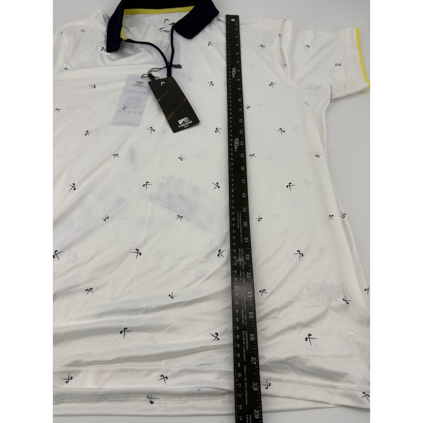 HEAD Golf Shirt Mens L Polo White Jake Evening Blue Lemonade Club Print NWT - Thumbnail 7