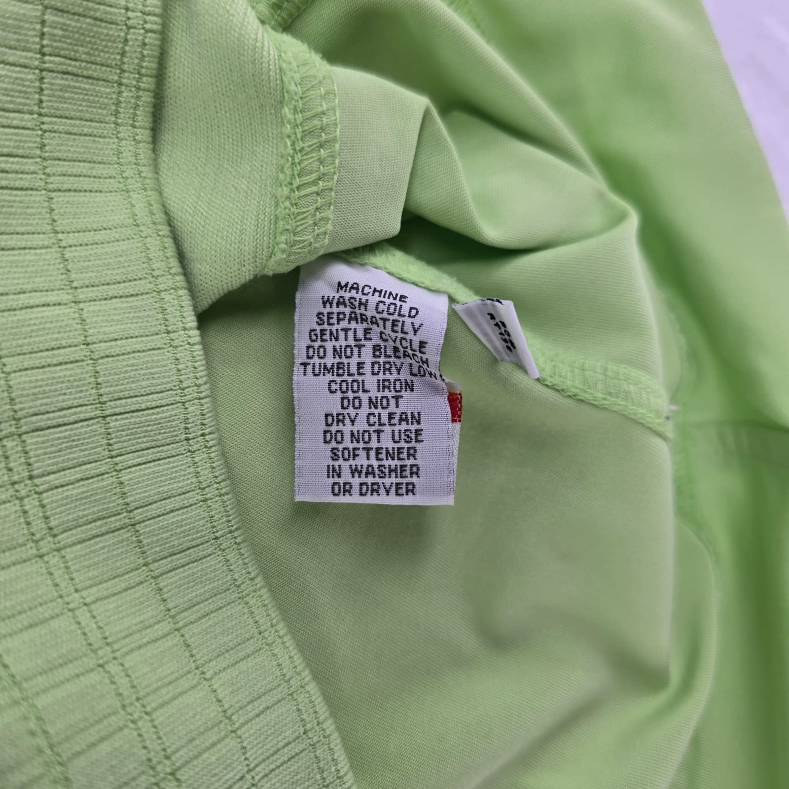 Kate Lord Polo Womens L Polo Lime Green Textured Grid Performance - Thumbnail 4