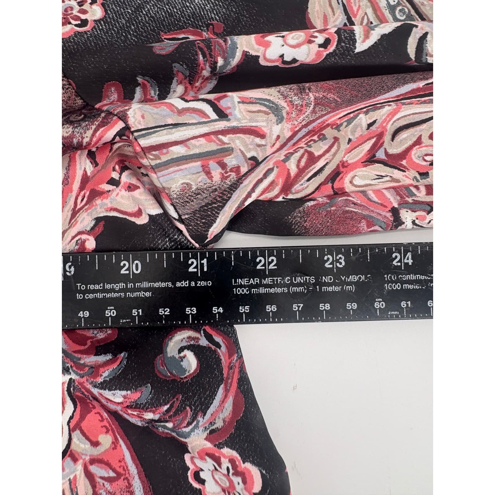 Belle Kim Gravel Paisley Print Long Sleeve Button Up Tunic Top Women's M - Thumbnail 3