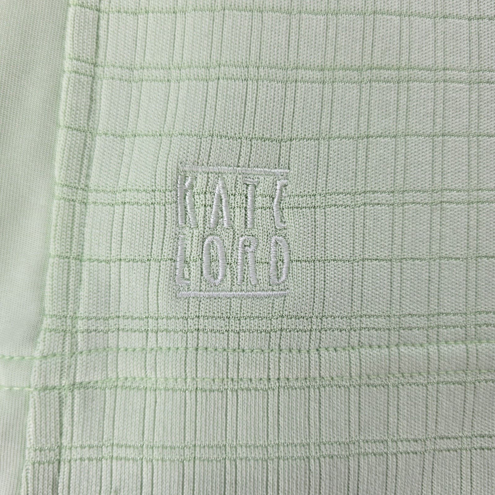 Kate Lord Polo Womens L Polo Lime Green Textured Grid Performance - Thumbnail 7