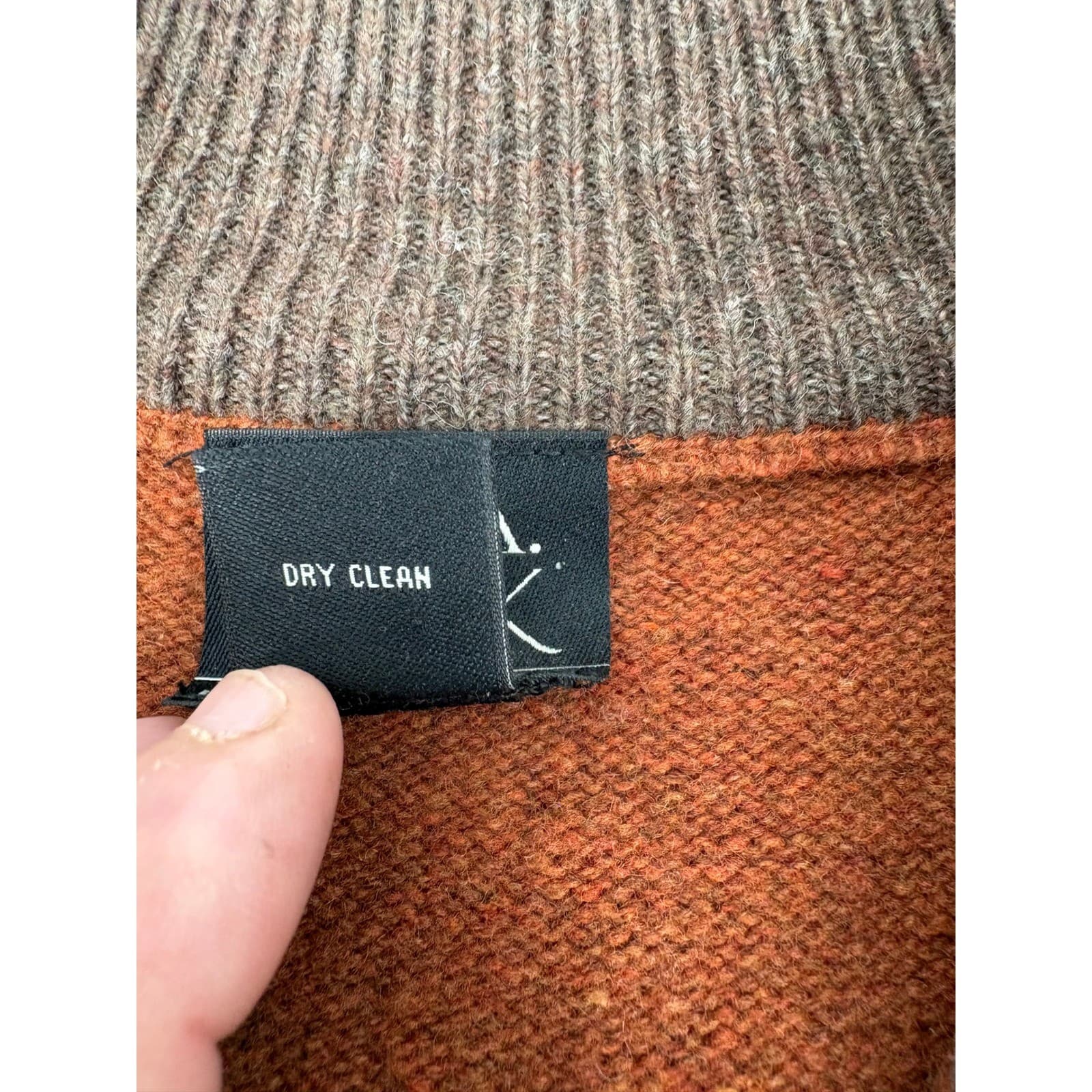 Jos. A. Bank Sweater Mens XXL 1/4 Zip Rust Orange Lambswool Executive Collection - Thumbnail 3