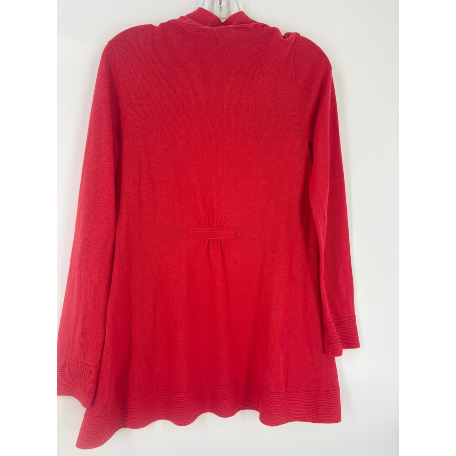Chicos Red Open Front Knit Cardigan Sweater Size 1 - Thumbnail 2