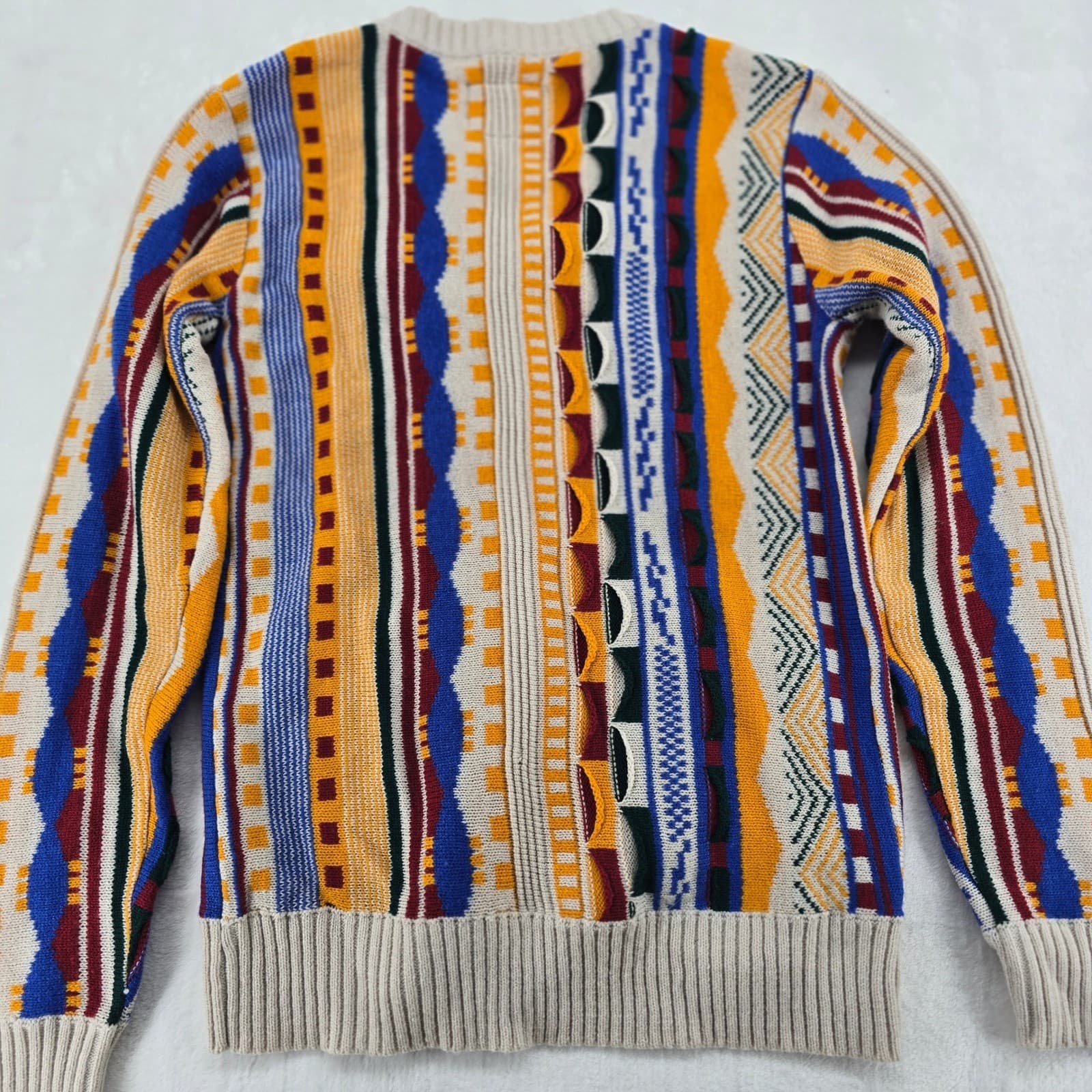 rue21 Men's Small Cardigan Multicolor Coogi Biggie Cosby Style Geometric Knit - Thumbnail 7
