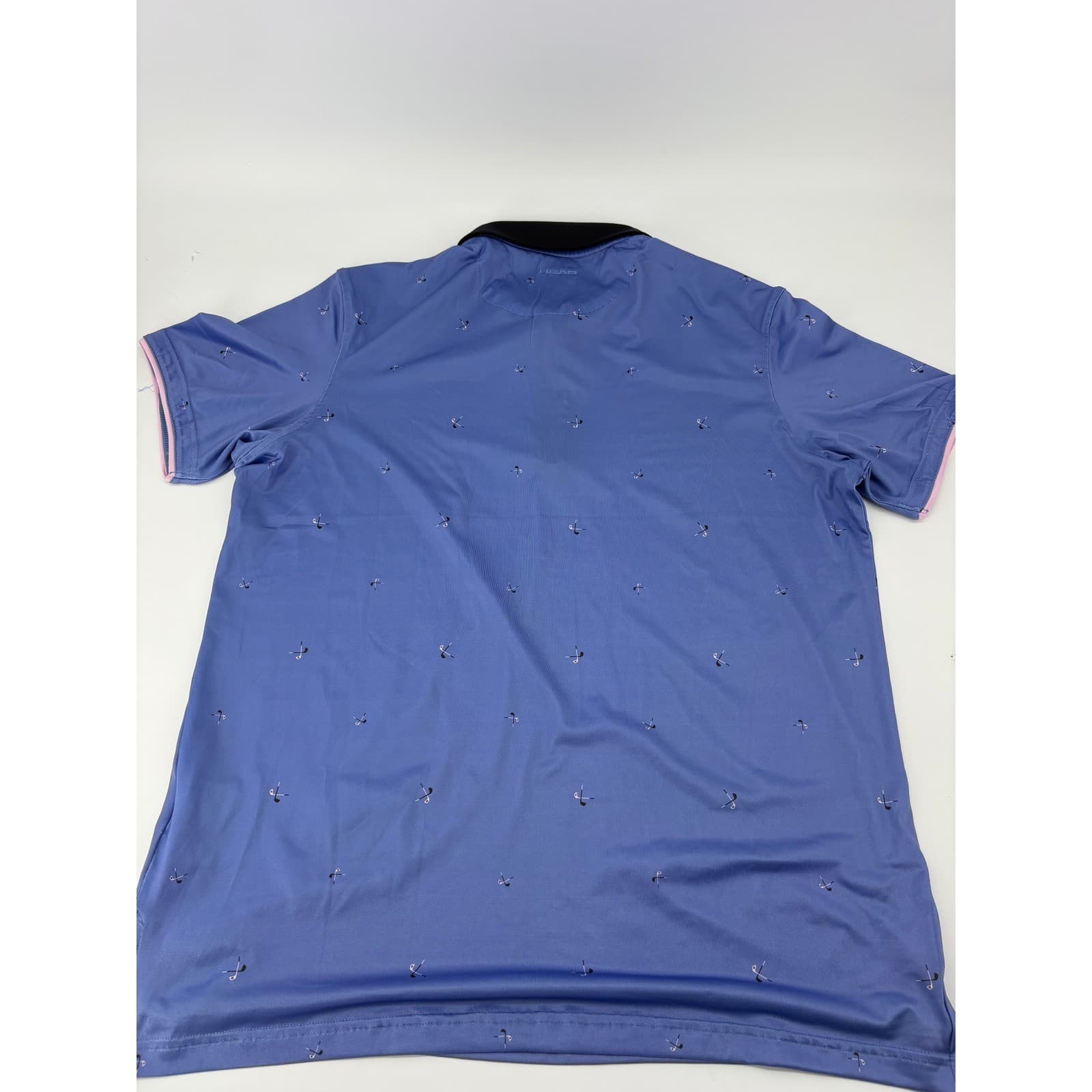 Head Golf Jake Polo Mens Size M Shirt Blue Pink Quarter Zip Golf Club Print NWT - Thumbnail 8
