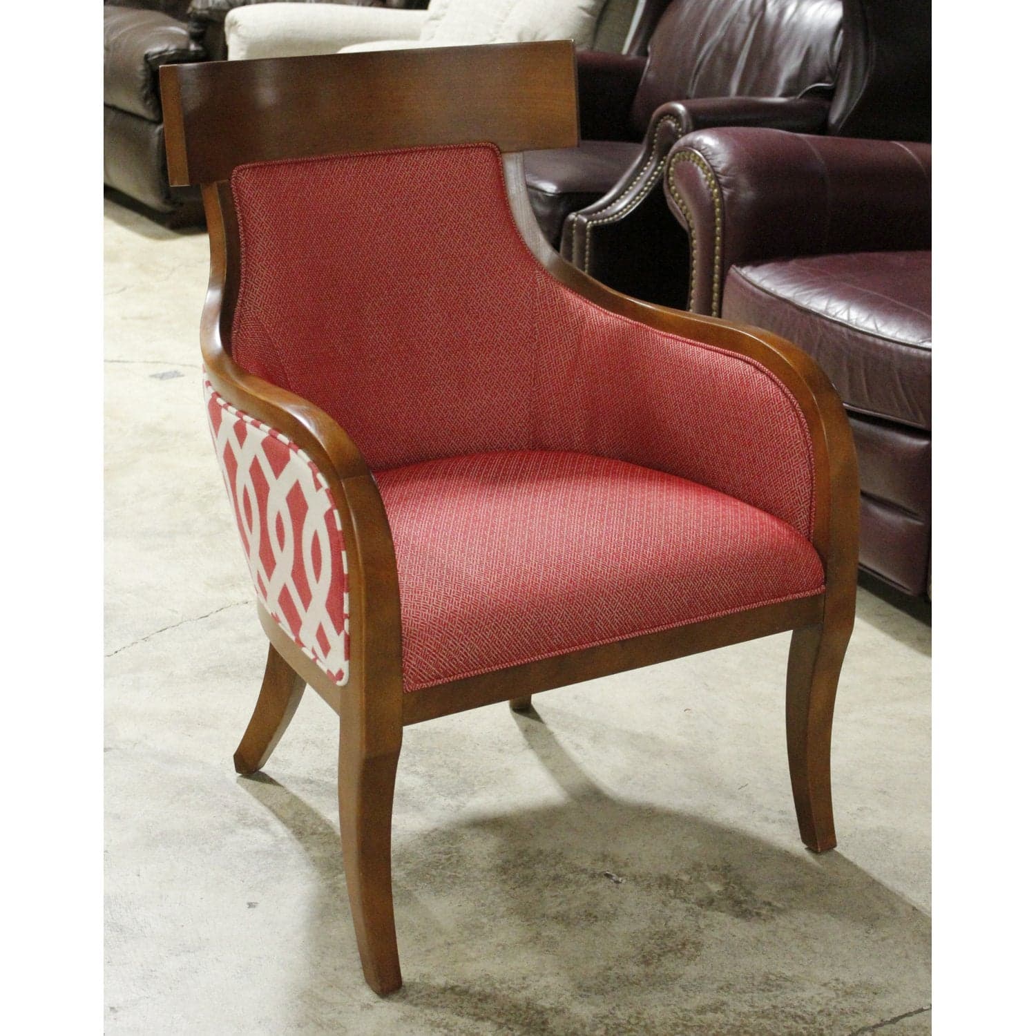 CR Laine Two-Tone Red Accent Chair - Two-Tone - Thumbnail 3