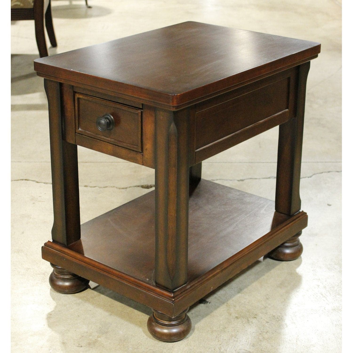 Ashley 1-Drawer End Table w/Shelf - Dark Brown - Thumbnail 4