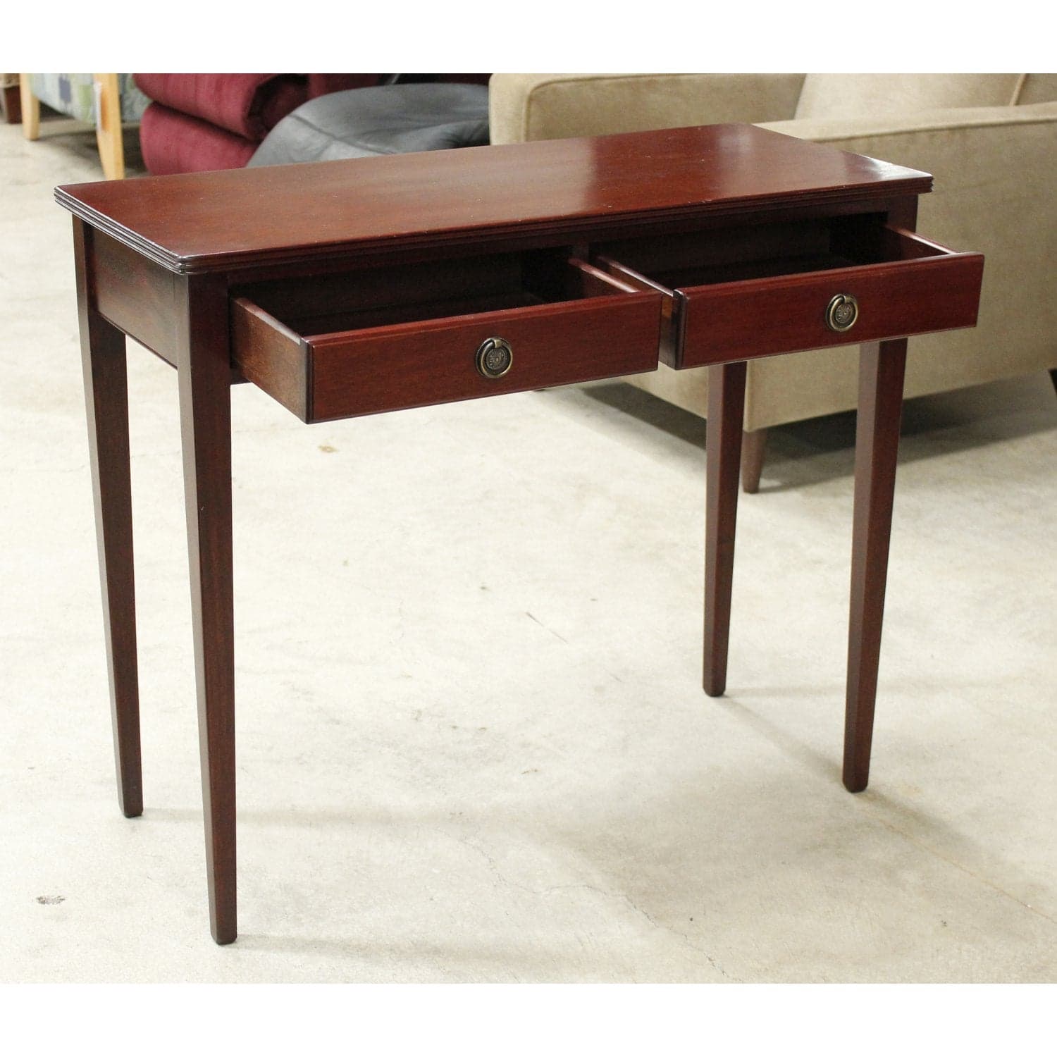 Mahogany 2 Drawer Console Table - Mahogany Finish - Thumbnail 2