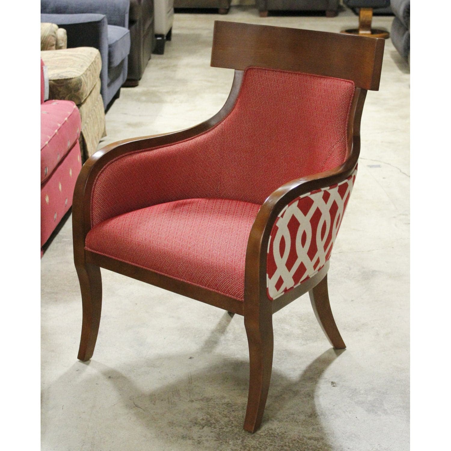 CR Laine Two-Tone Red Accent Chair - Two-Tone - Thumbnail 4