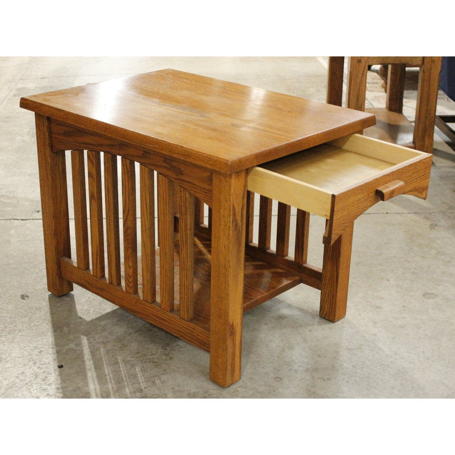 Mission Oak End Table w/Drawer - Honey - Thumbnail 2
