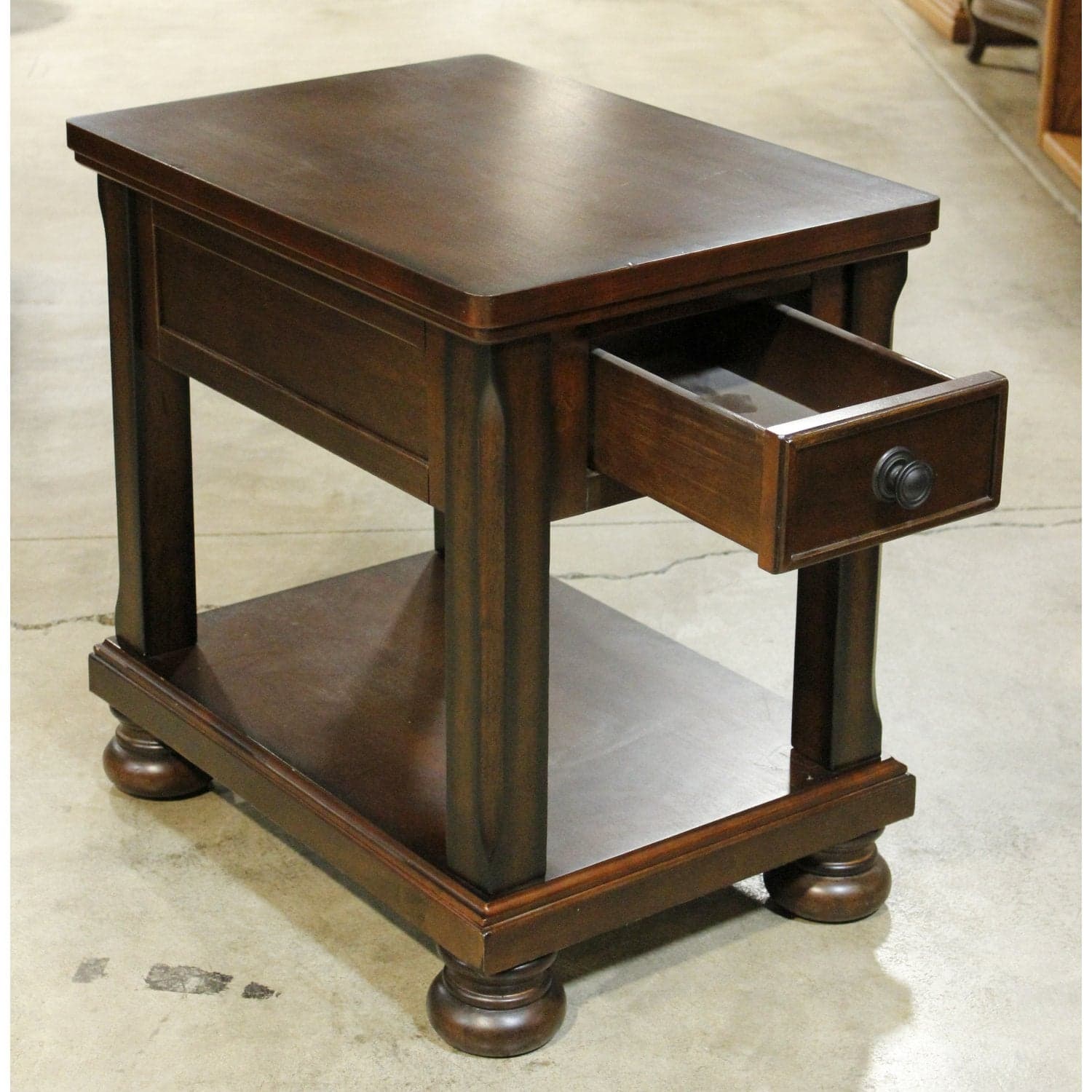 Ashley 1-Drawer End Table w/Shelf - Dark Brown - Thumbnail 2