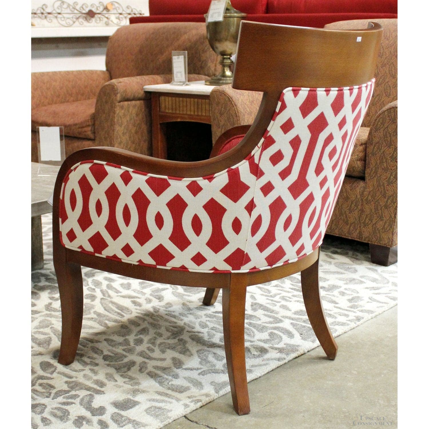 CR Laine Two-Tone Red Accent Chair - Two-Tone - Thumbnail 2