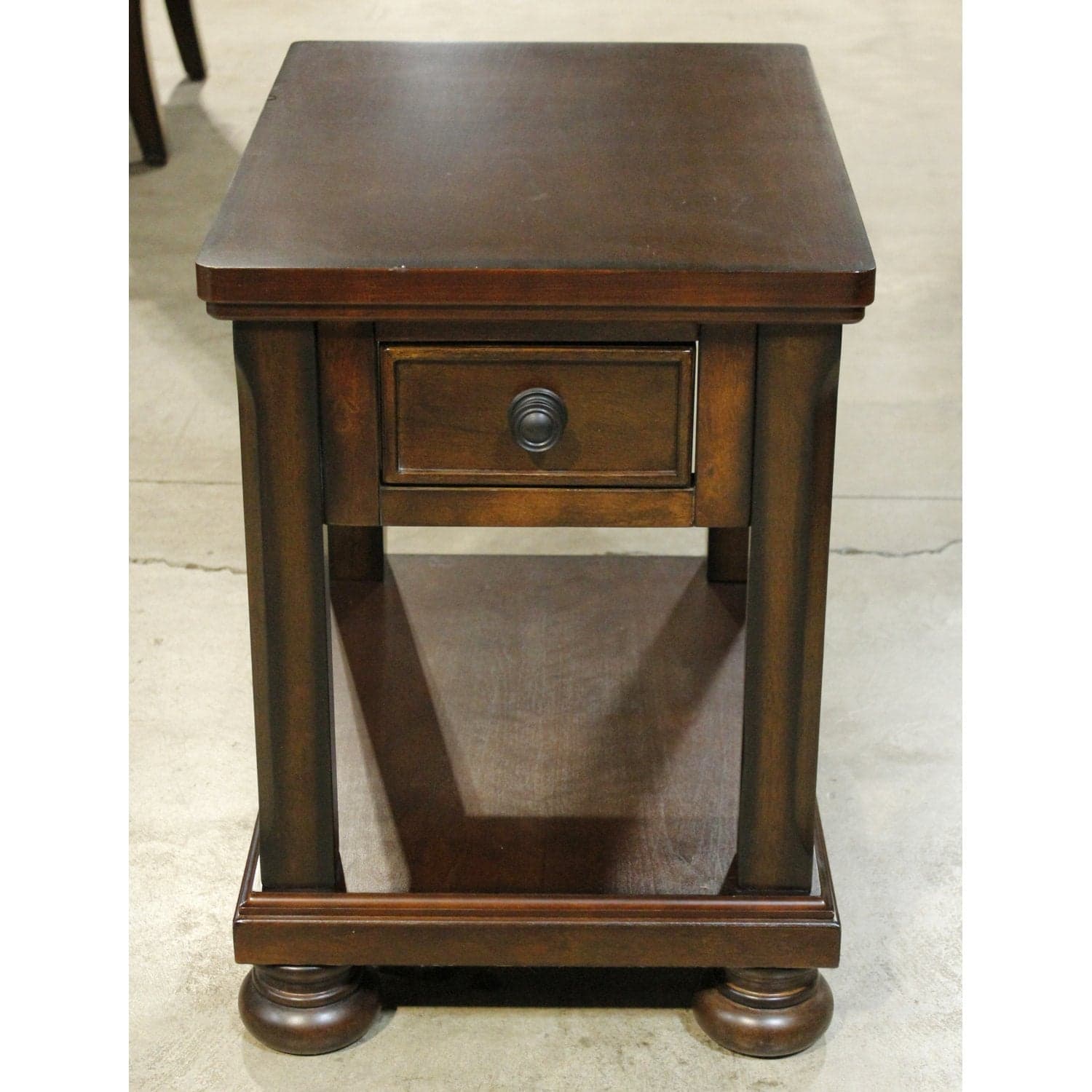 Ashley 1-Drawer End Table w/Shelf - Dark Brown - Thumbnail 3