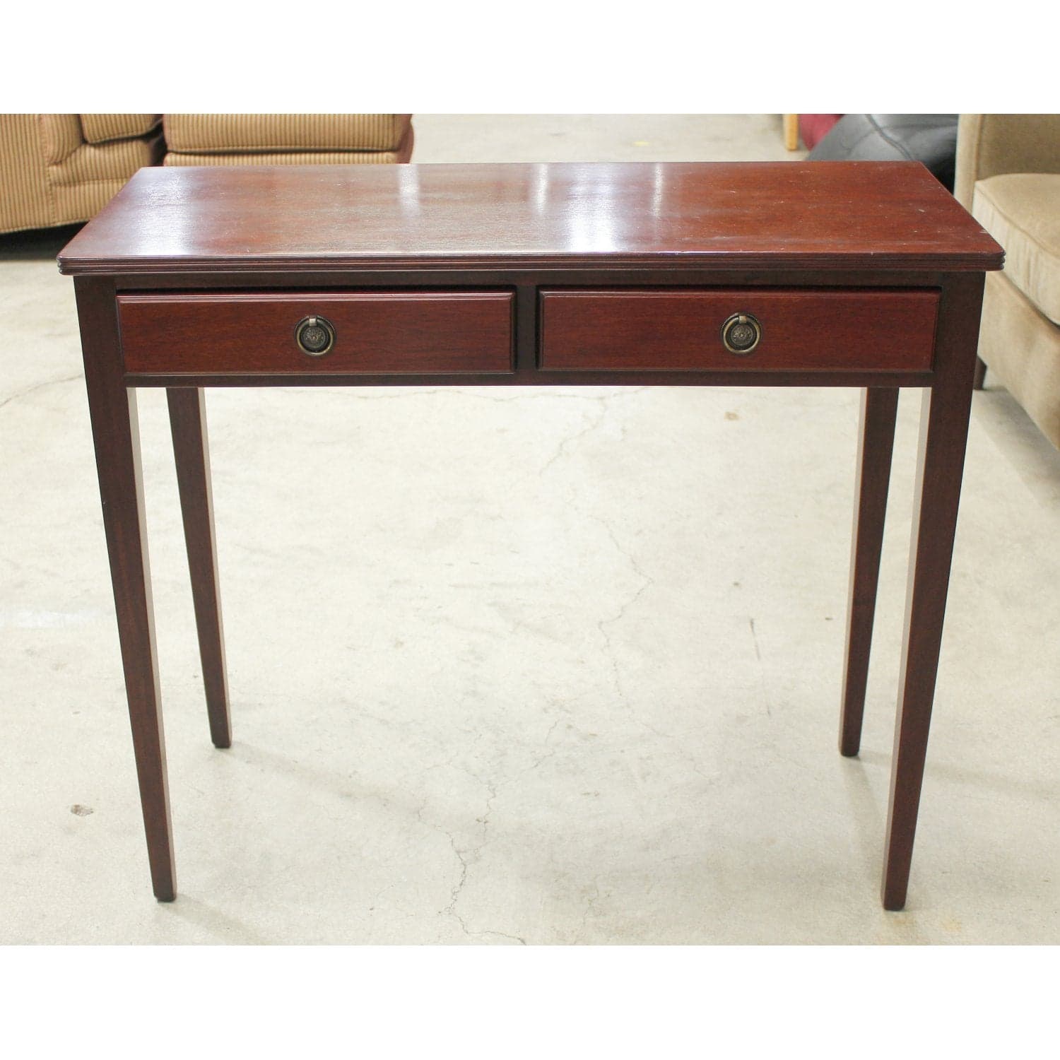 Mahogany 2 Drawer Console Table - Mahogany Finish - Thumbnail 4