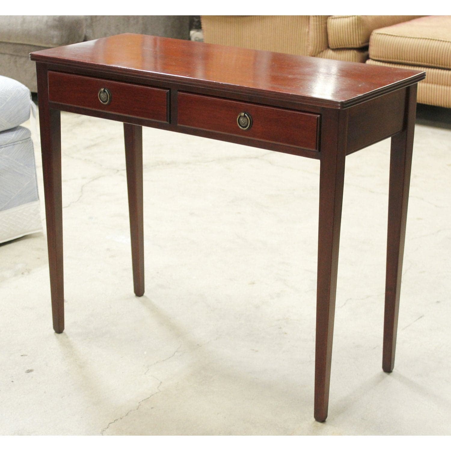 Mahogany 2 Drawer Console Table - Mahogany Finish - Thumbnail 3