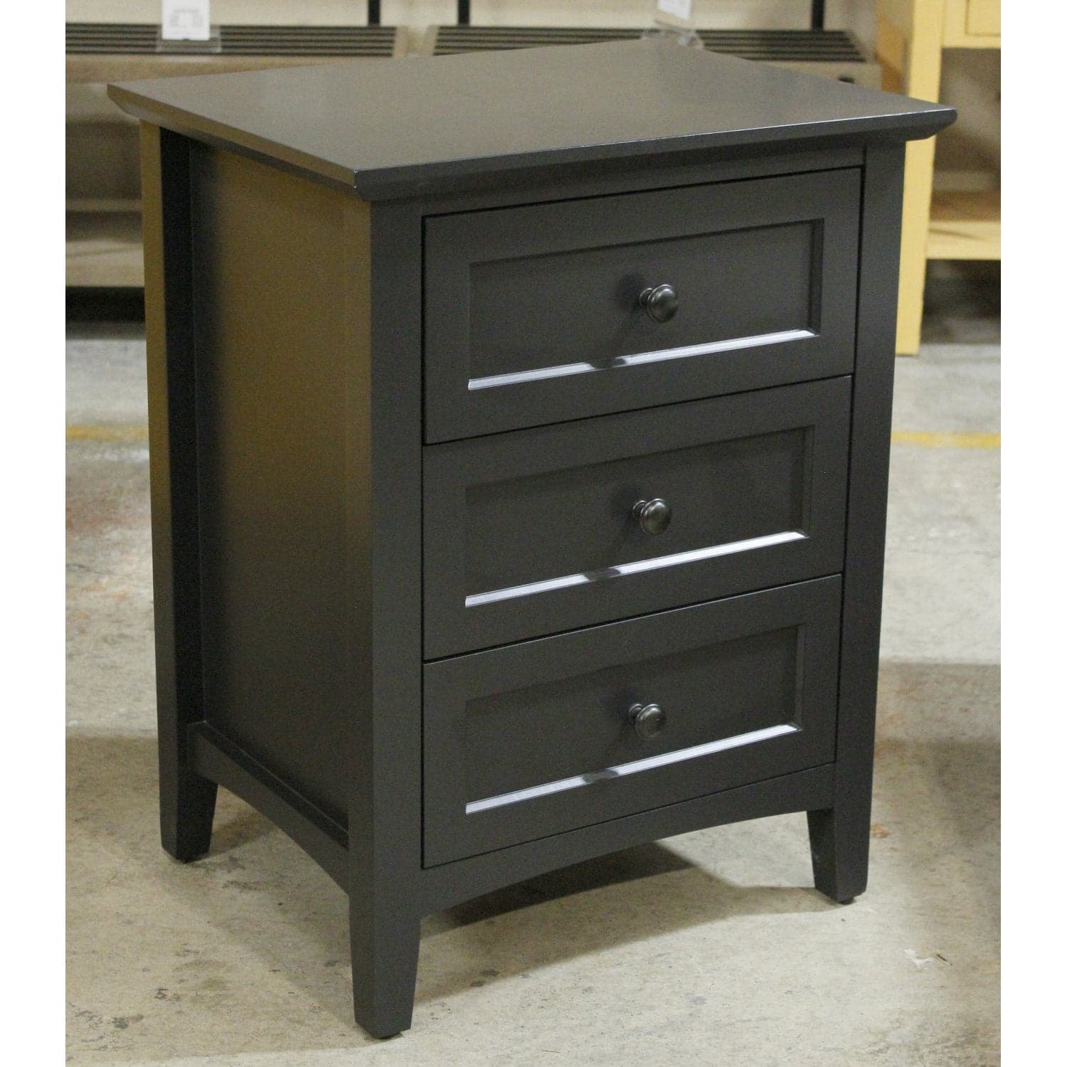 Mor Furniture 'Grace' Black 3 Drawer Nightstand - Black - Thumbnail 3