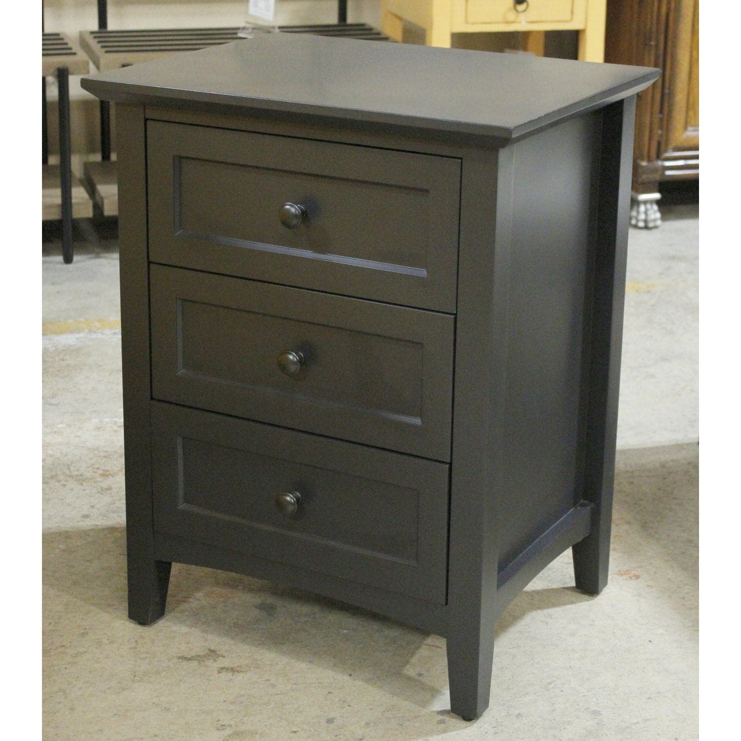 Mor Furniture 'Grace' Black 3 Drawer Nightstand - Black - Thumbnail 4