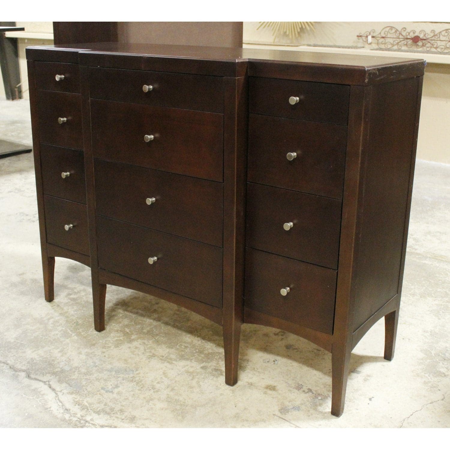 Modern Dark Finish 12 Drawer Dresser - Dark Finish - Thumbnail 4
