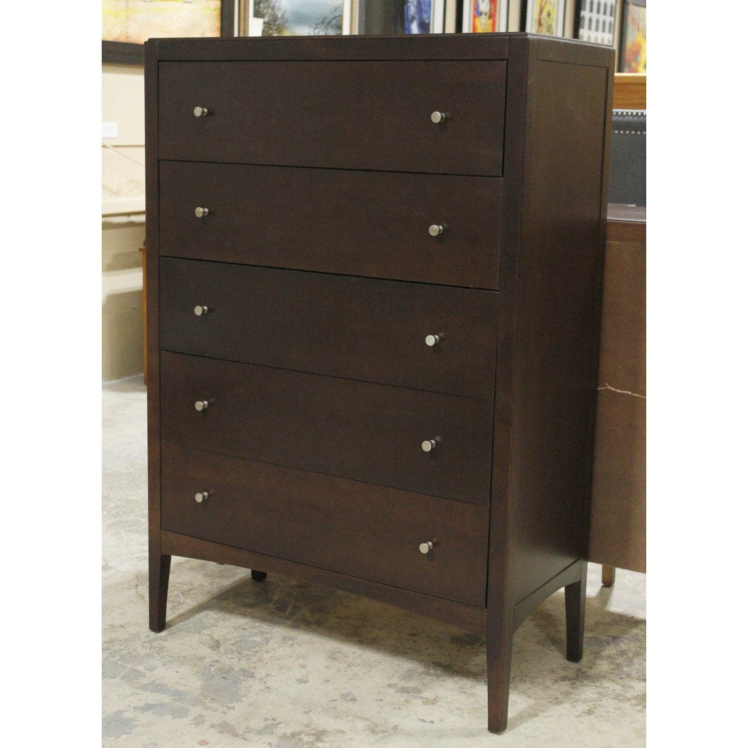 Modern Dark Finish Chest of Drawers - Dark Finish - Thumbnail 4
