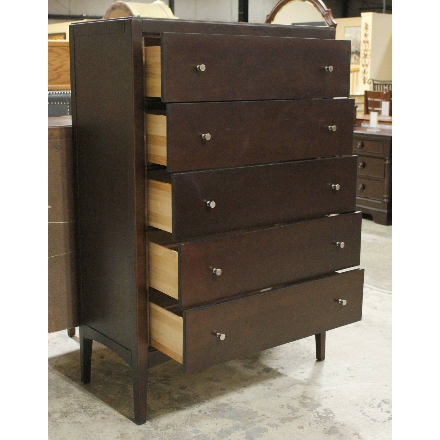 Modern Dark Finish Chest of Drawers - Dark Finish - Thumbnail 2