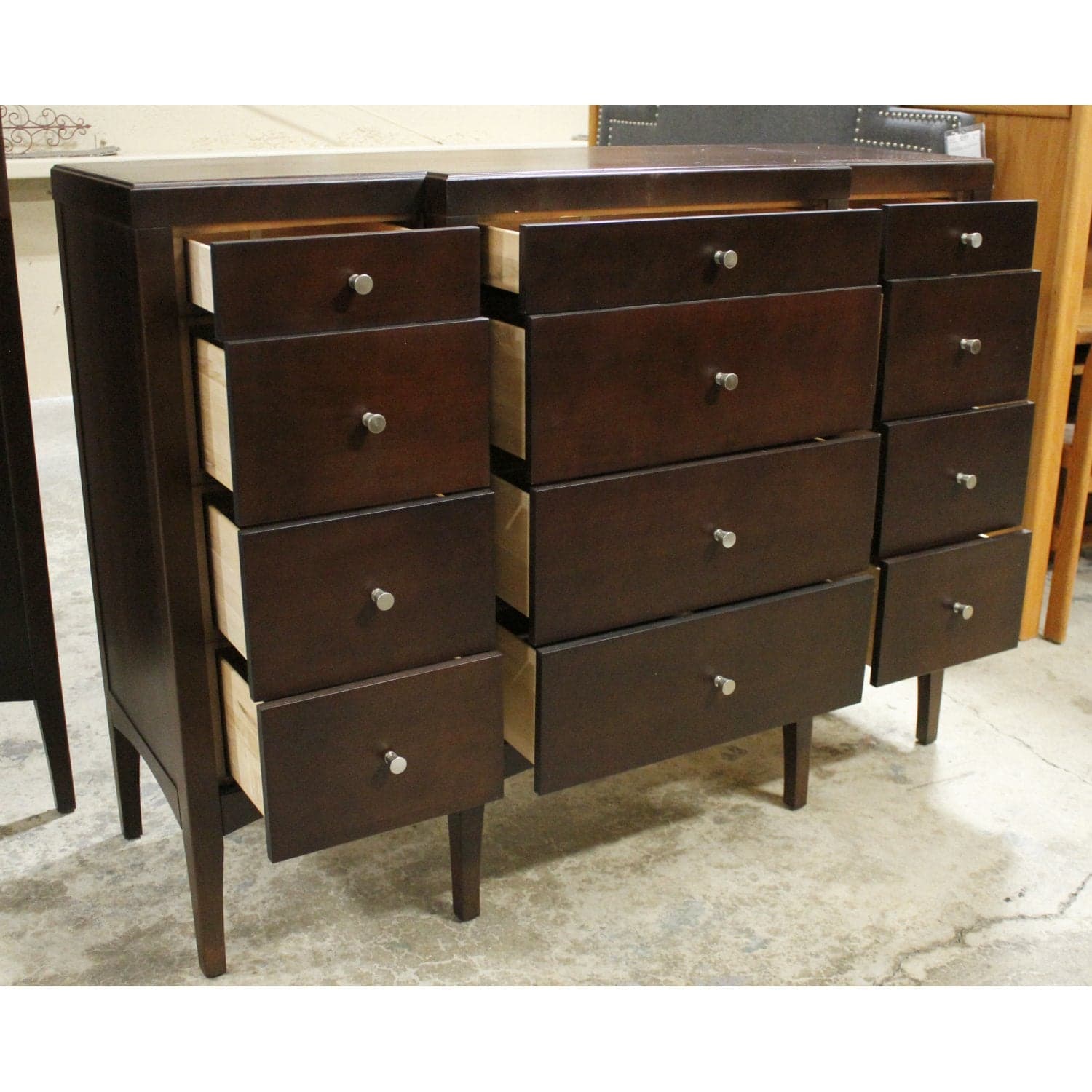 Modern Dark Finish 12 Drawer Dresser - Dark Finish - Thumbnail 2