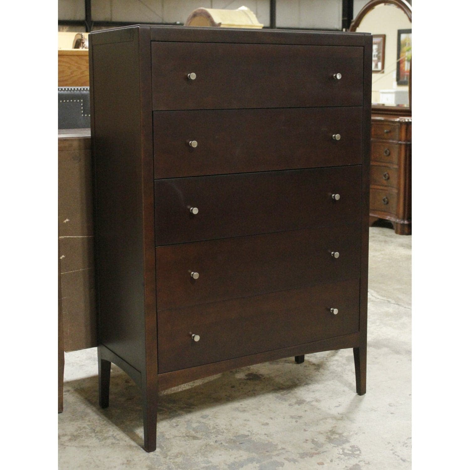 Modern Dark Finish Chest of Drawers - Dark Finish - Thumbnail 3
