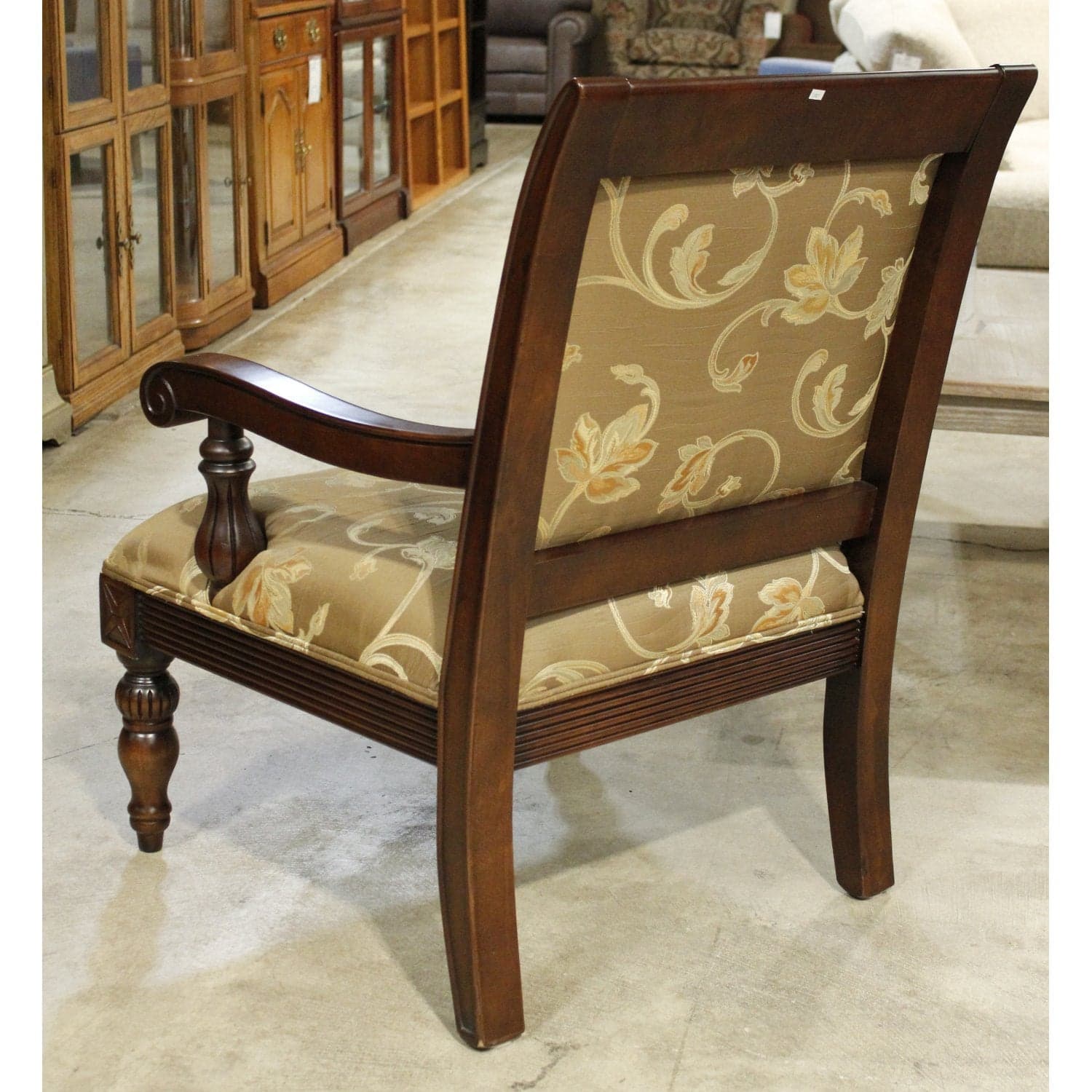 Mahogany Frame Armchair - Gold - Thumbnail 4