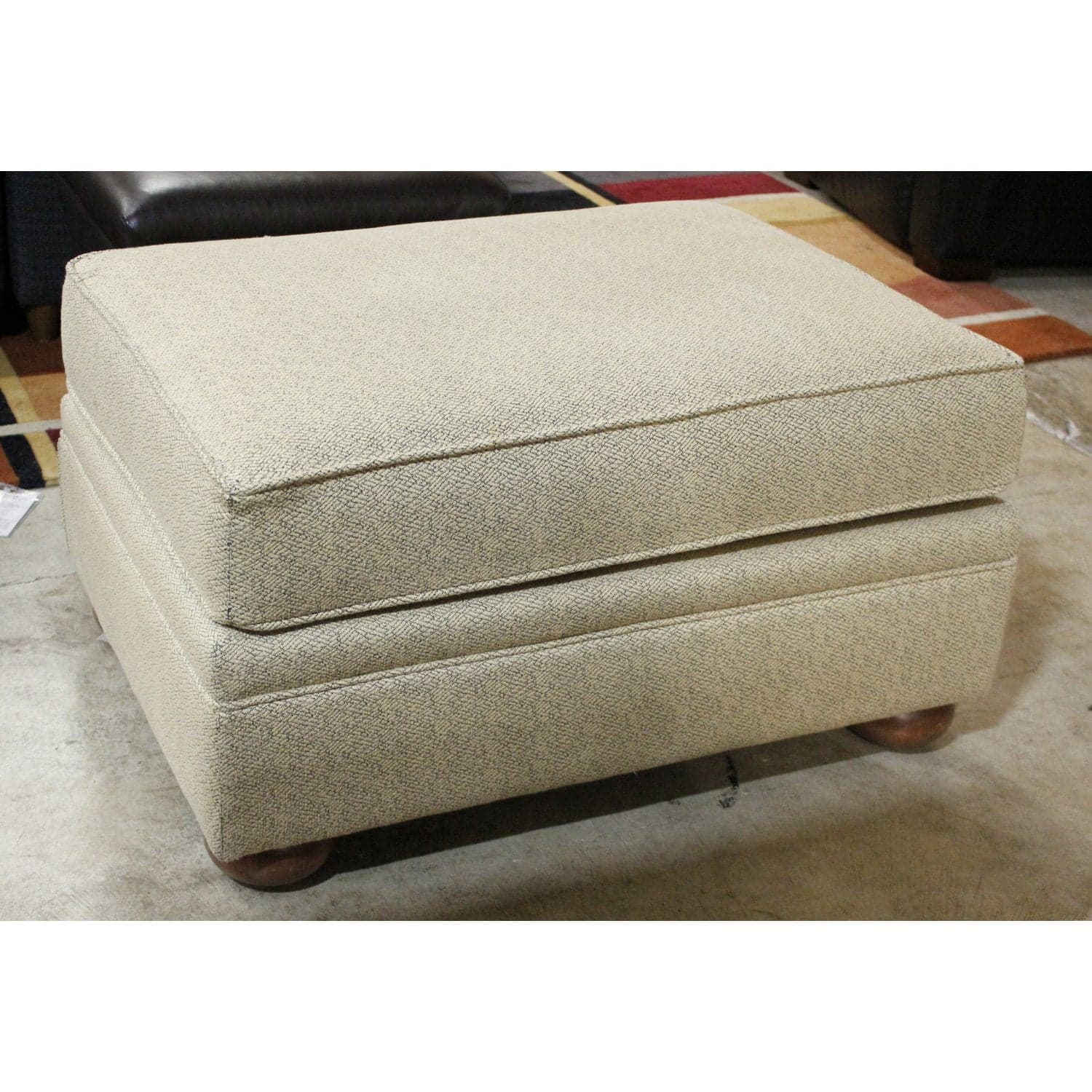 Ethan Allen Club Chair & Ottoman - Neutral Colors - Thumbnail 6